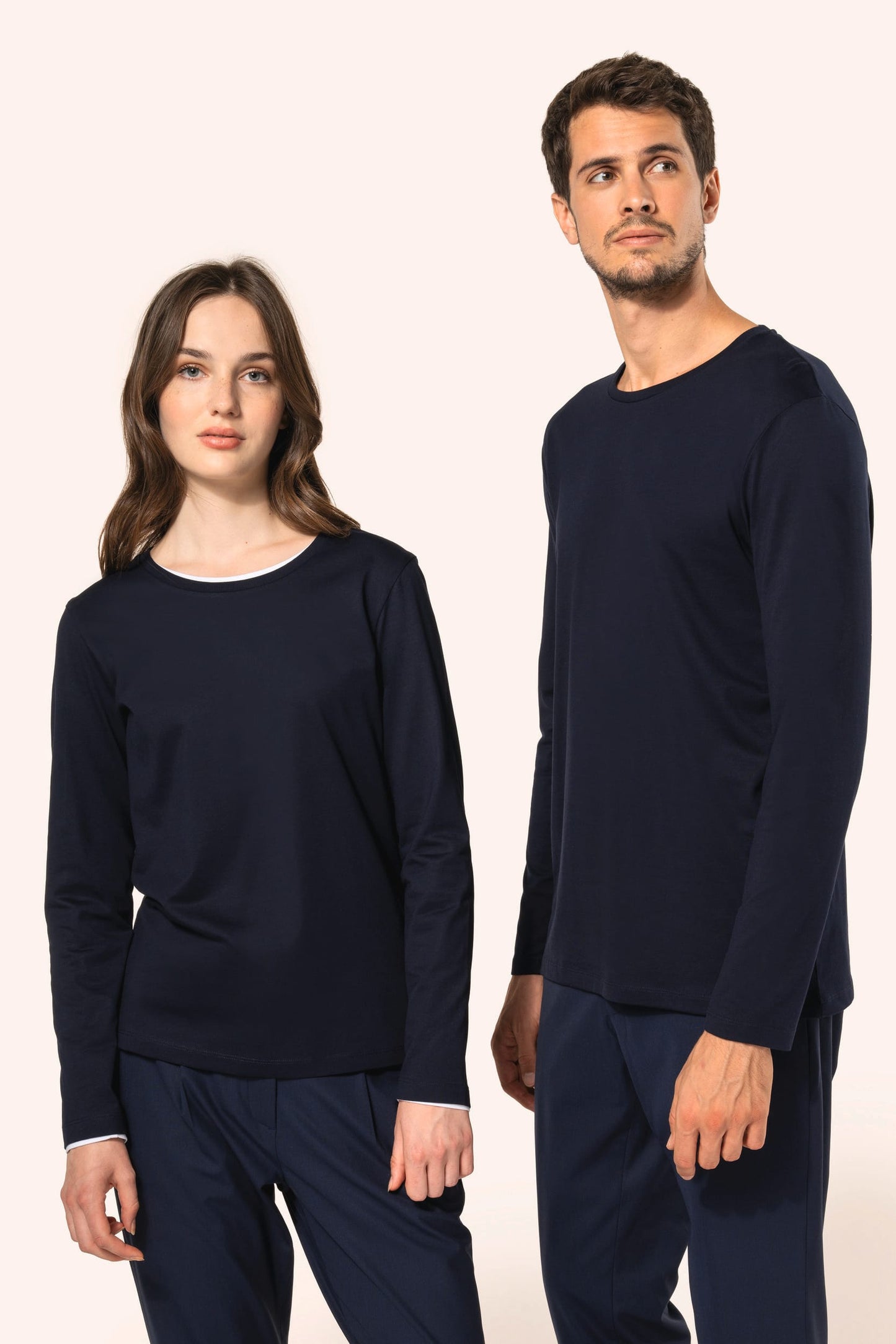 PK303 - T-shirt donna Supima® maniche lunghe e girocollo