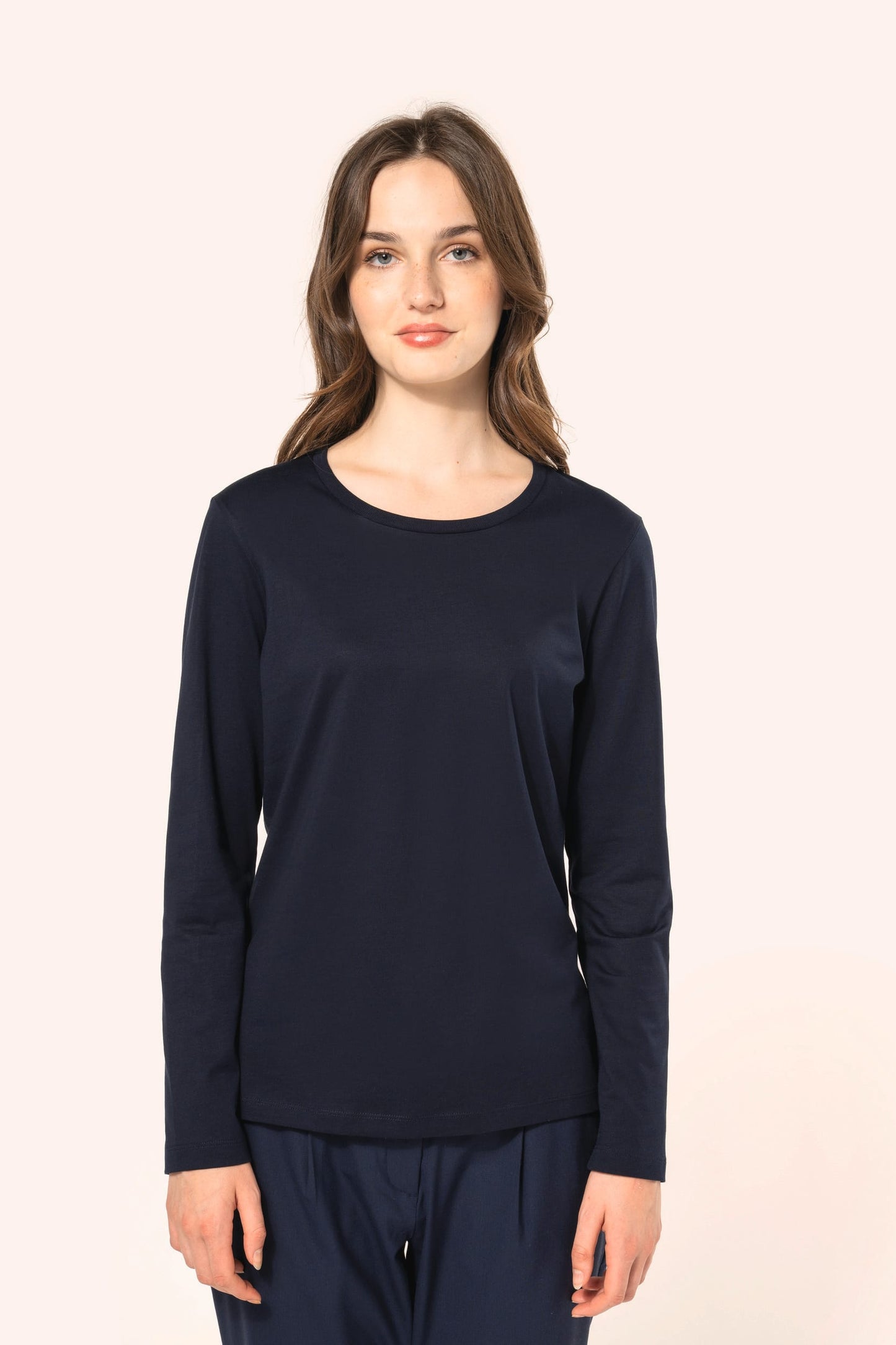 PK303 - T-shirt donna Supima® maniche lunghe e girocollo