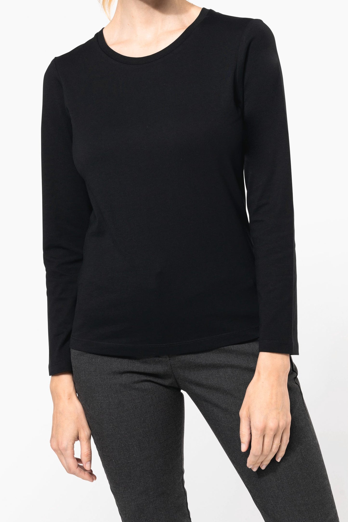 PK303 - T-shirt donna Supima® maniche lunghe e girocollo