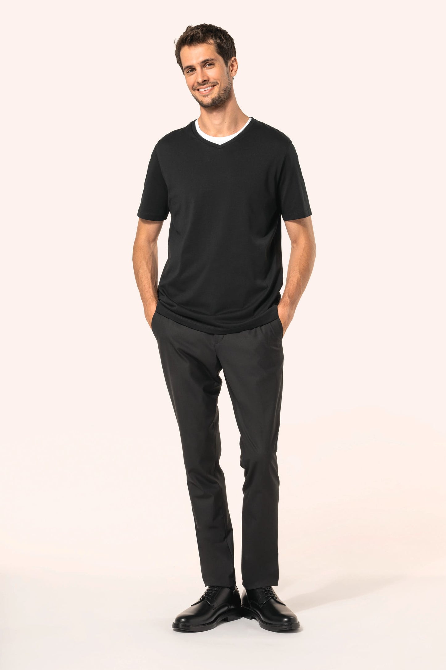 PK304 - T-shirt uomo Supima® maniche corte e scollo a V