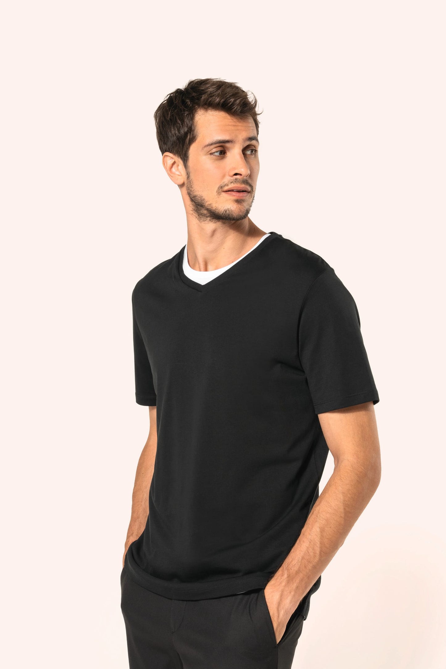 PK304 - T-shirt uomo Supima® maniche corte e scollo a V