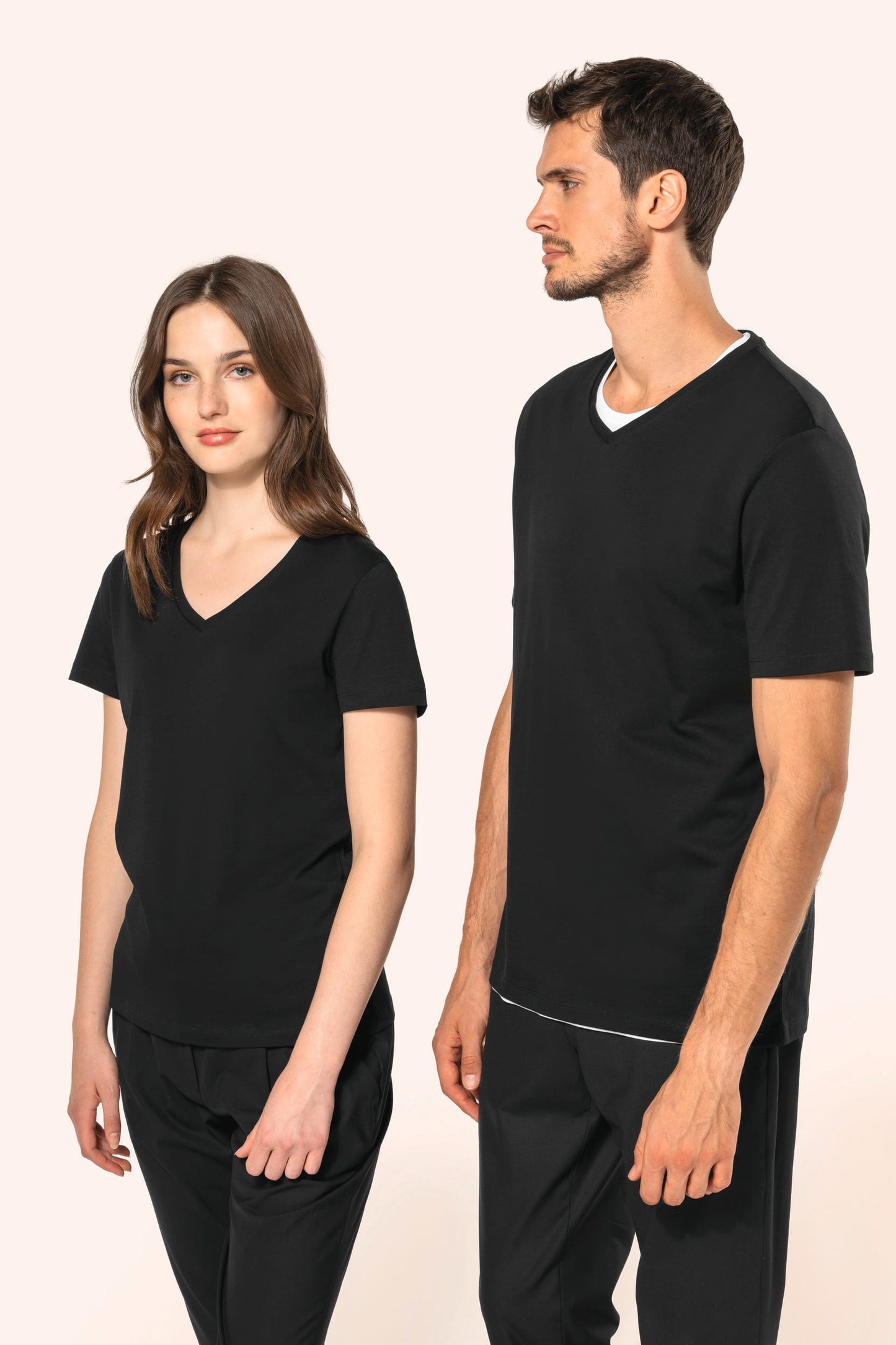 PK305 - T-shirt donna Supima® maniche corte e scollo a V