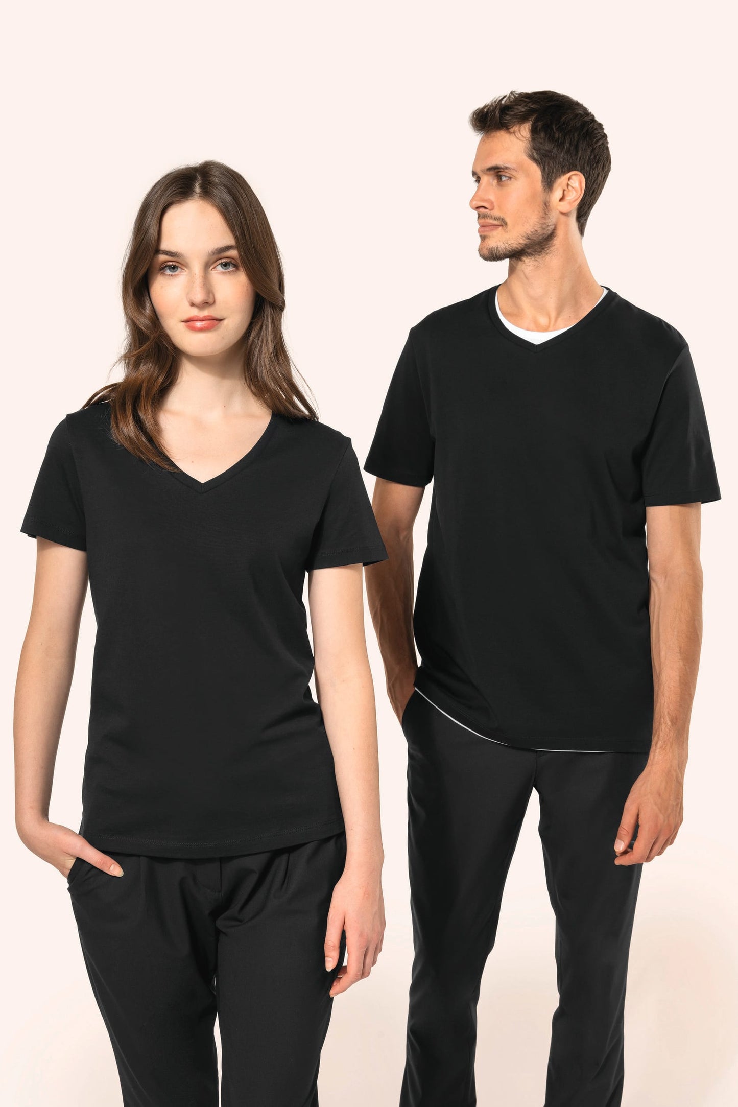 PK305 - T-shirt donna Supima® maniche corte e scollo a V