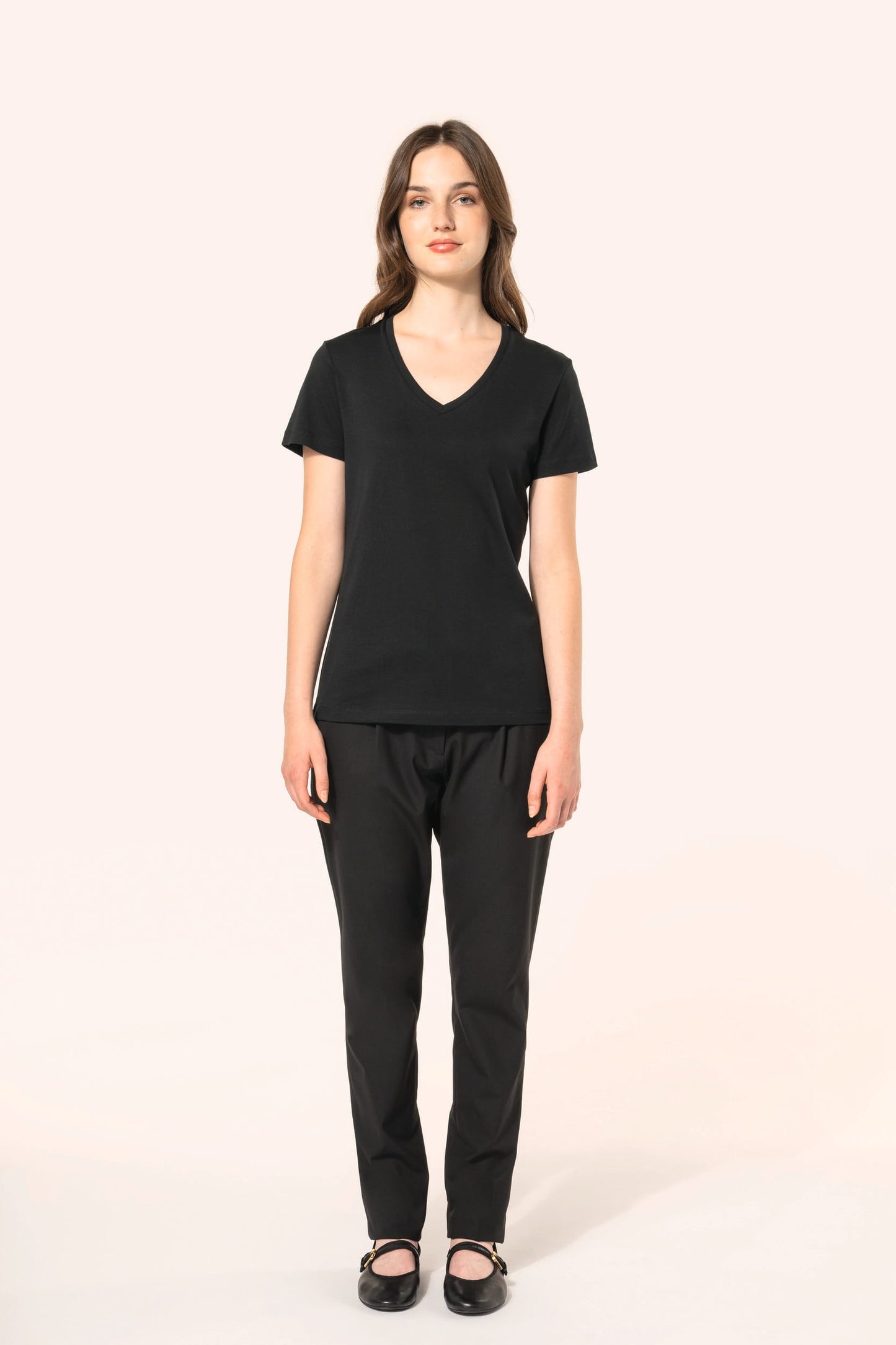 PK305 - T-shirt donna Supima® maniche corte e scollo a V