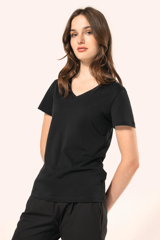 PK305 - T-shirt donna Supima® maniche corte e scollo a V
