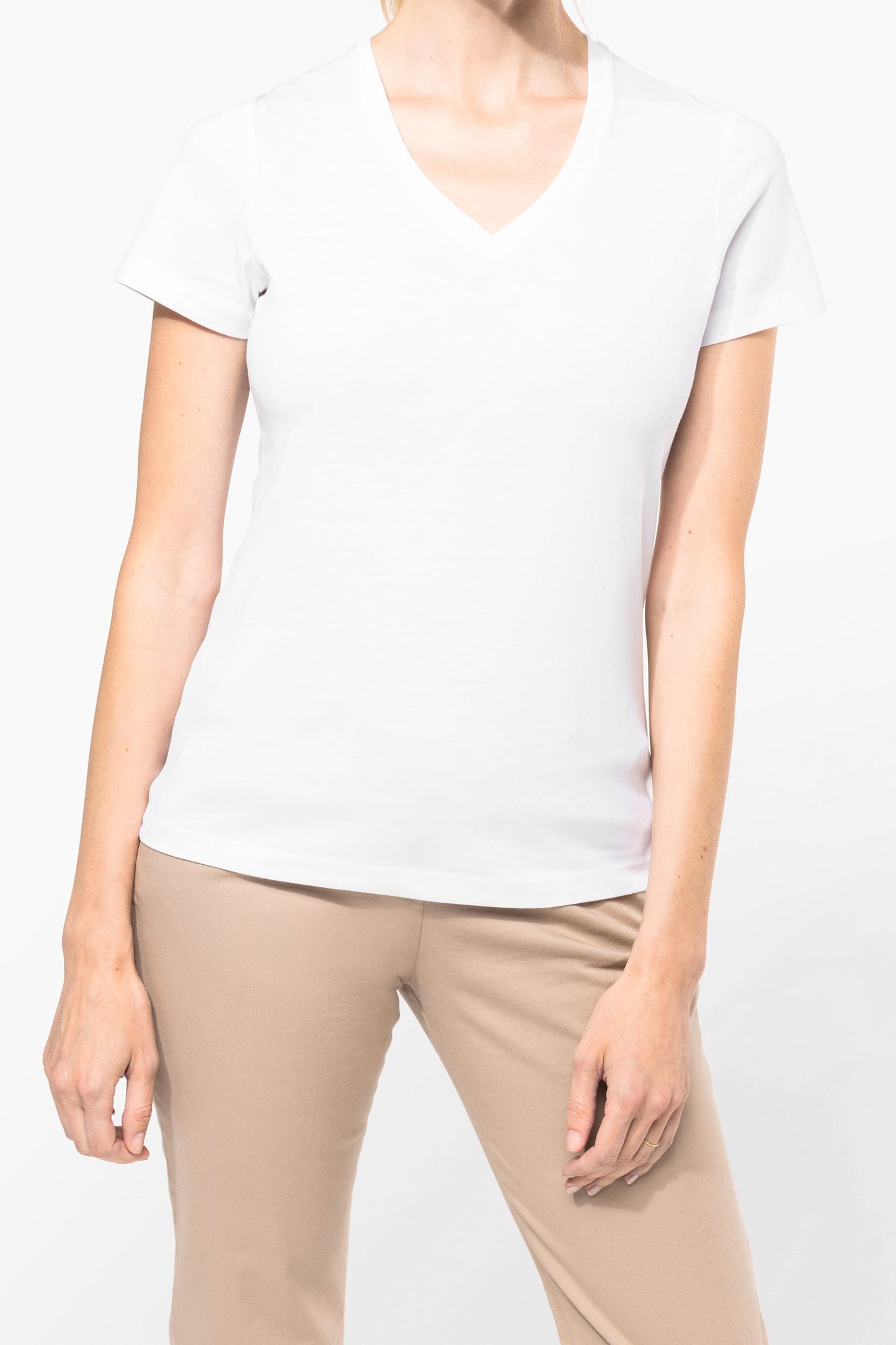 PK305 - T-shirt donna Supima® maniche corte e scollo a V