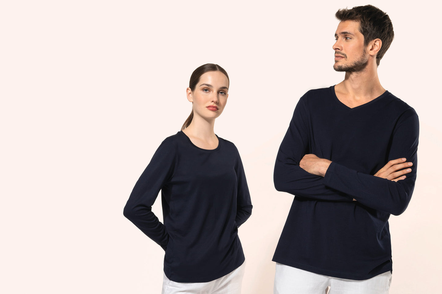 PK303 - T-shirt donna Supima® maniche lunghe e girocollo