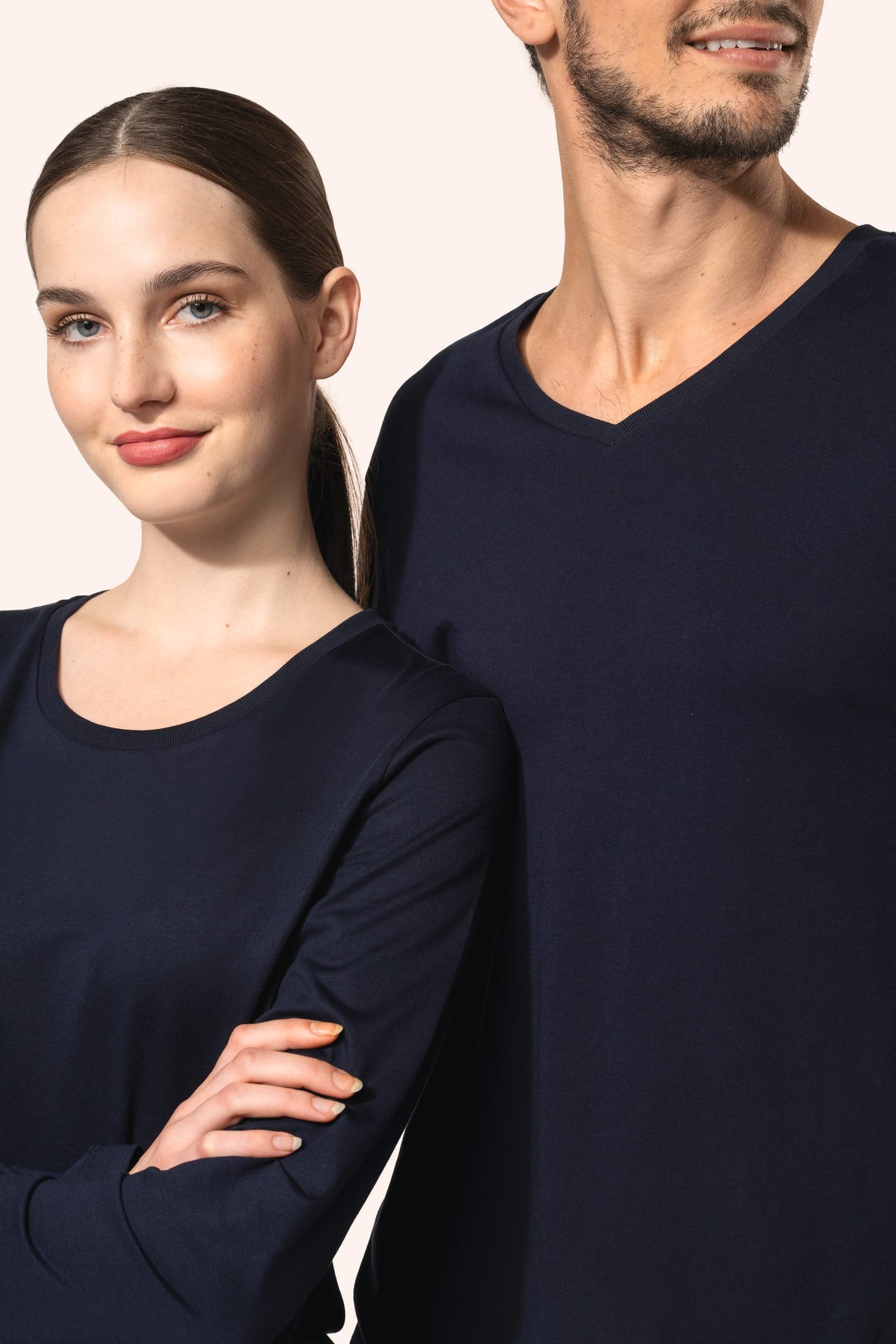 PK303 - T-shirt donna Supima® maniche lunghe e girocollo