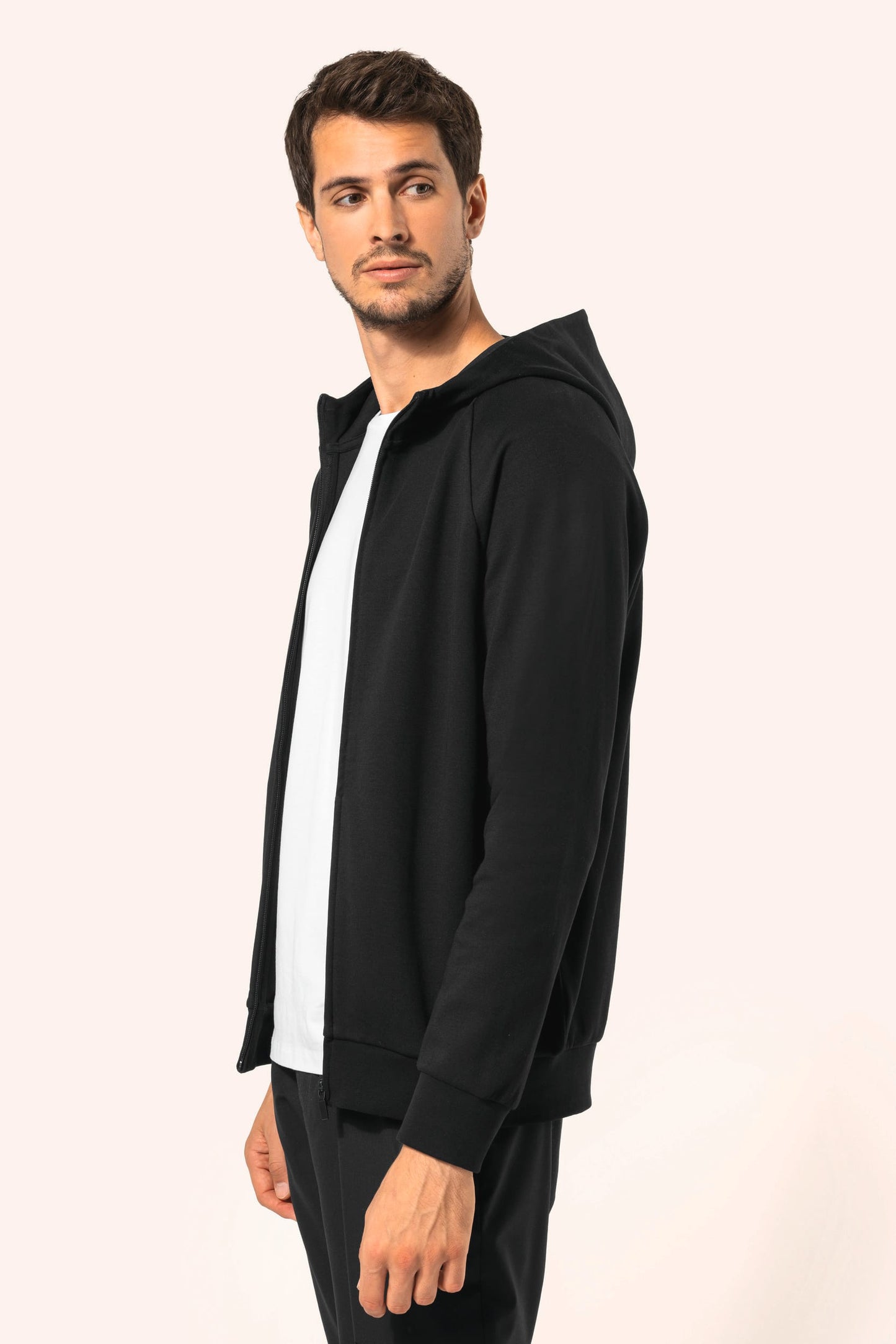 PK400 - Felpa uomo con zip e cappuccio