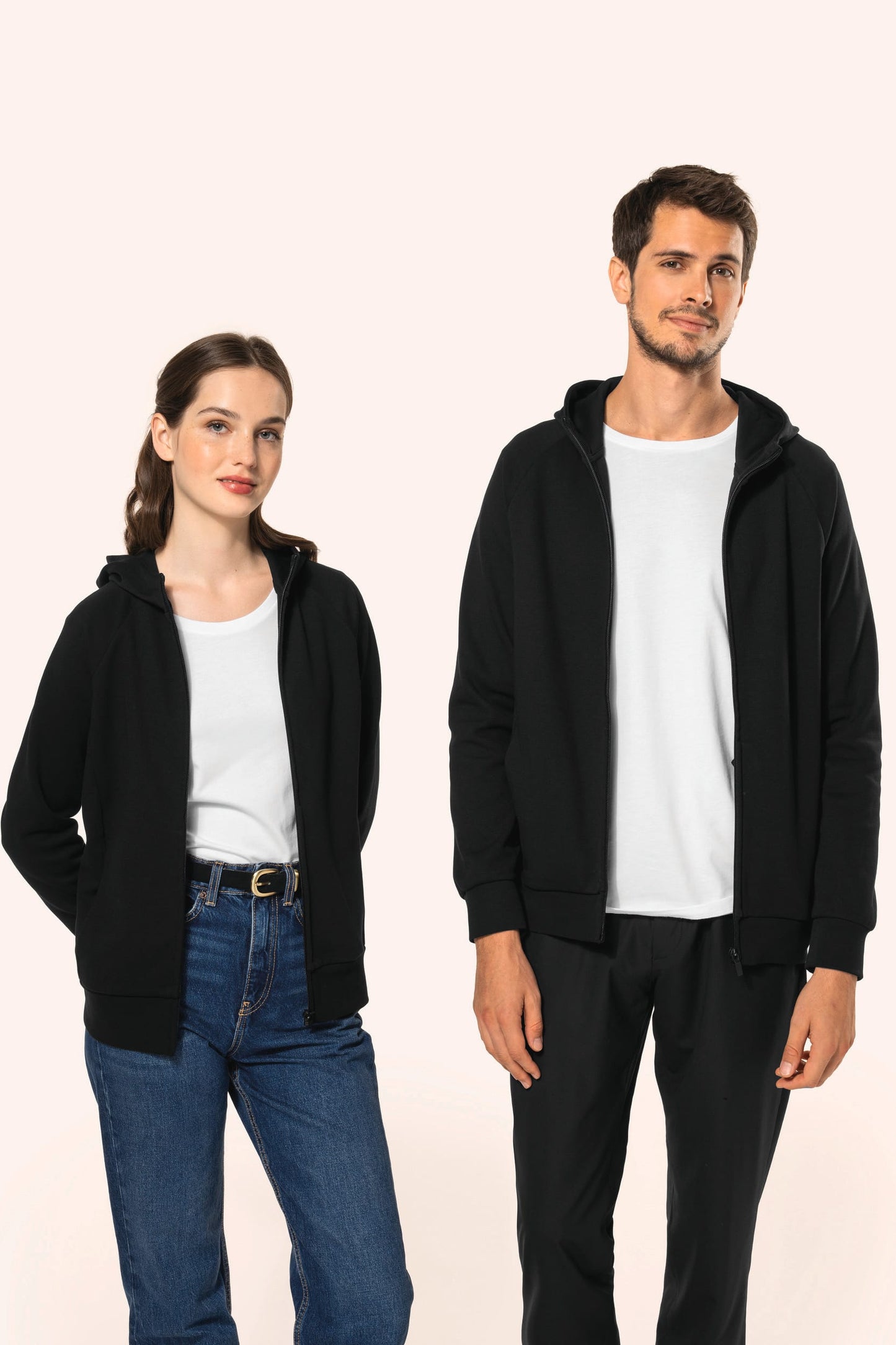 PK400 - Felpa uomo con zip e cappuccio