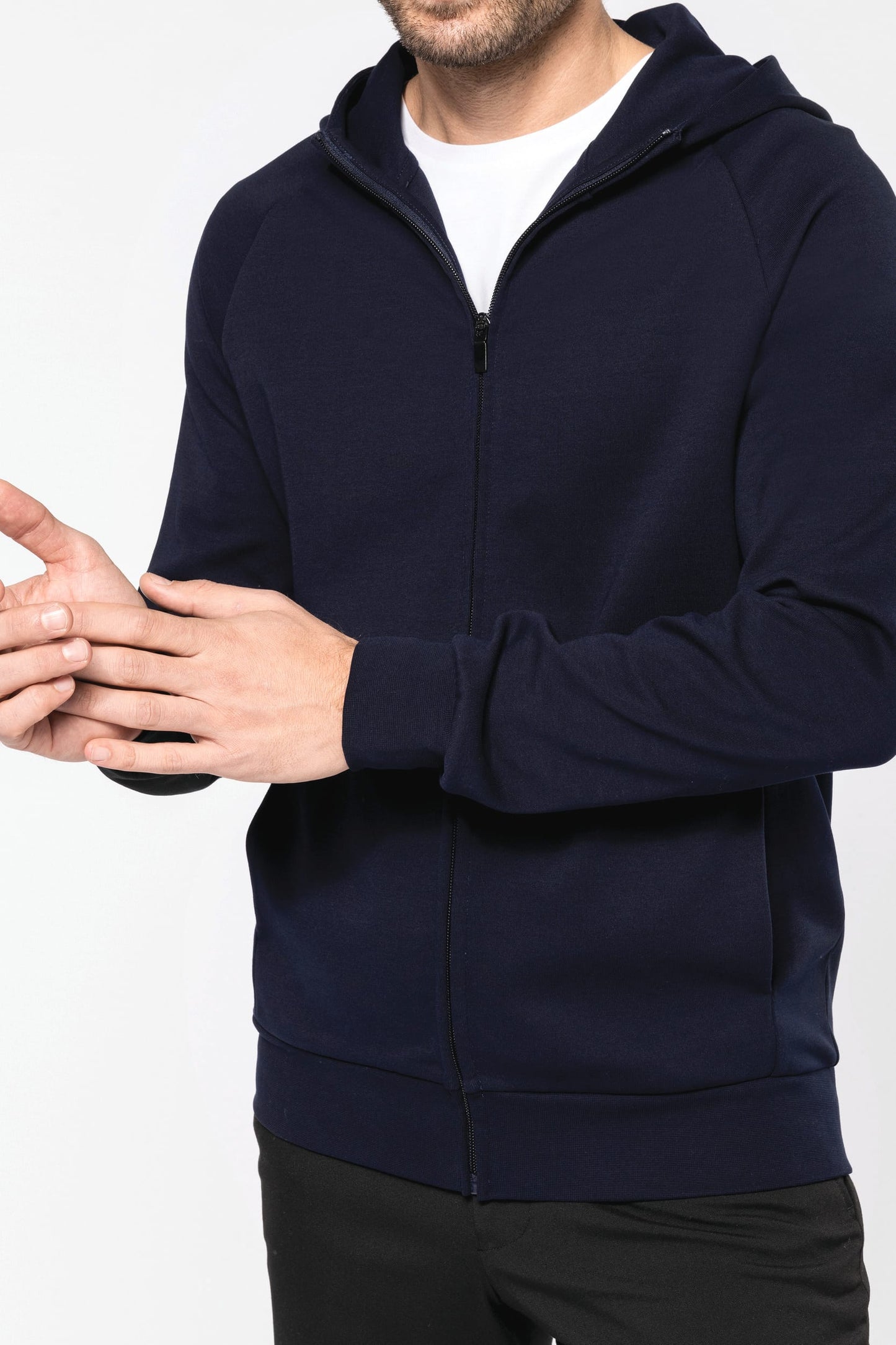 PK400 - Felpa uomo con zip e cappuccio