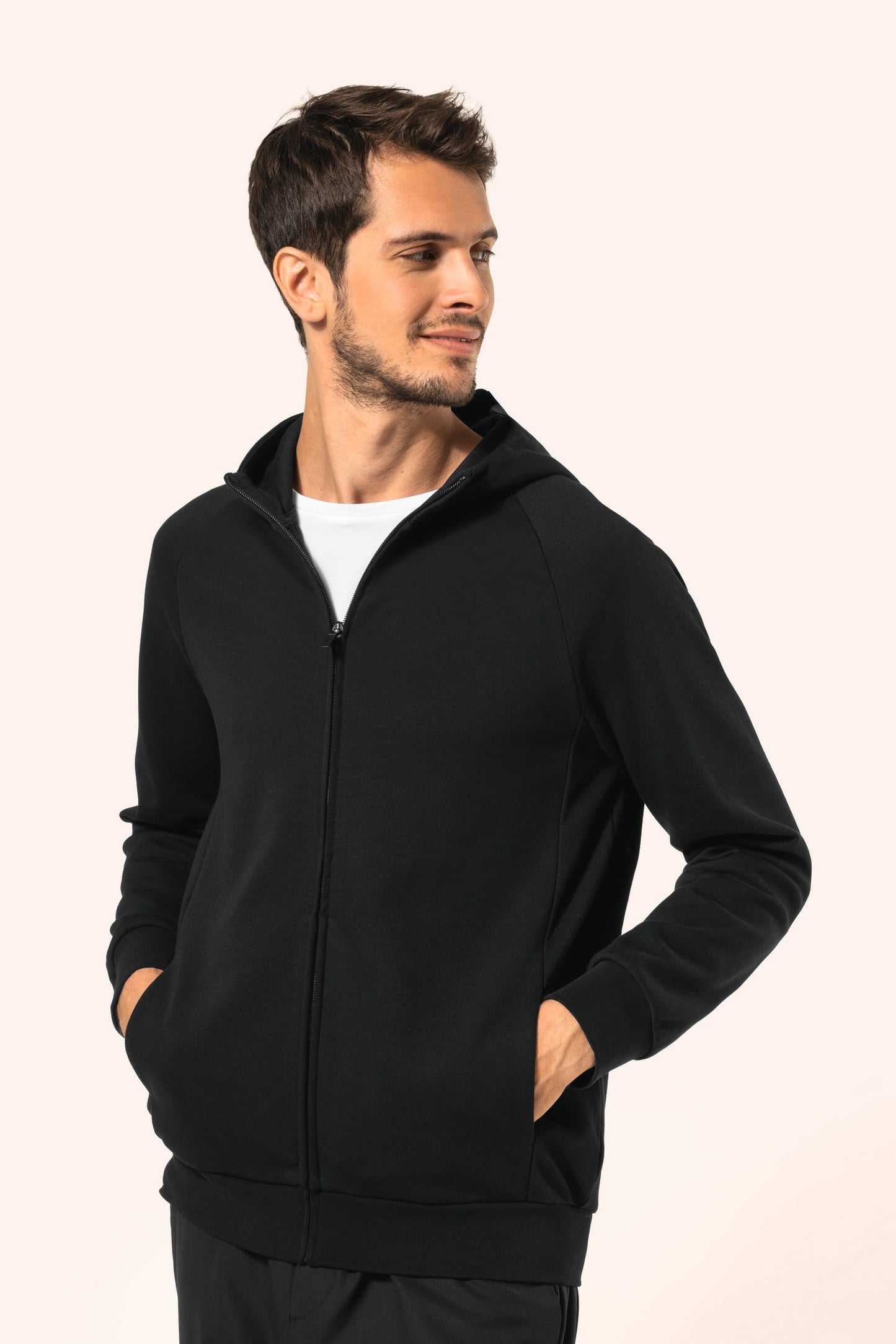 PK400 - Felpa uomo con zip e cappuccio