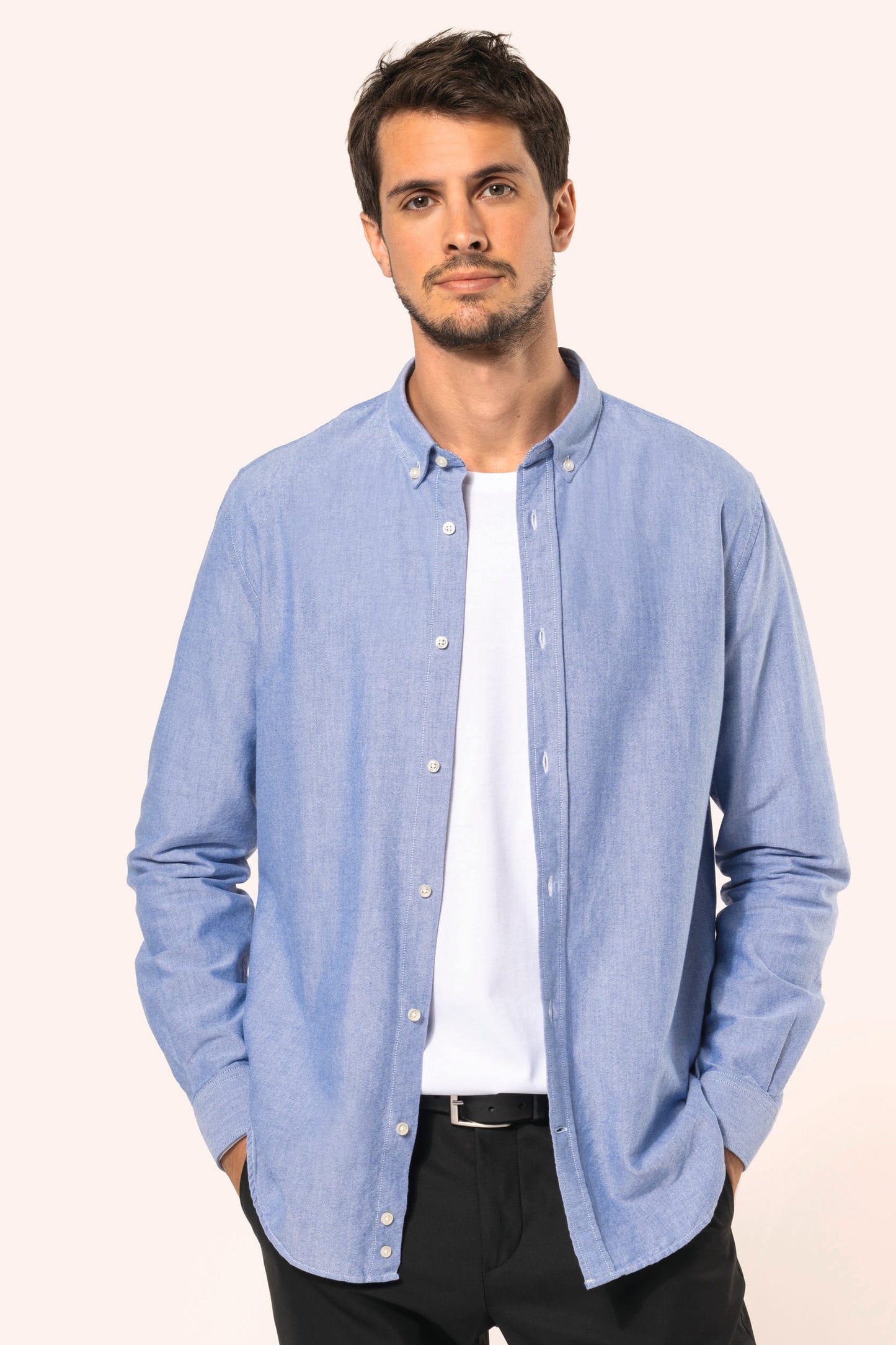 PK503 - Camicia uomo Oxford maniche lunghe