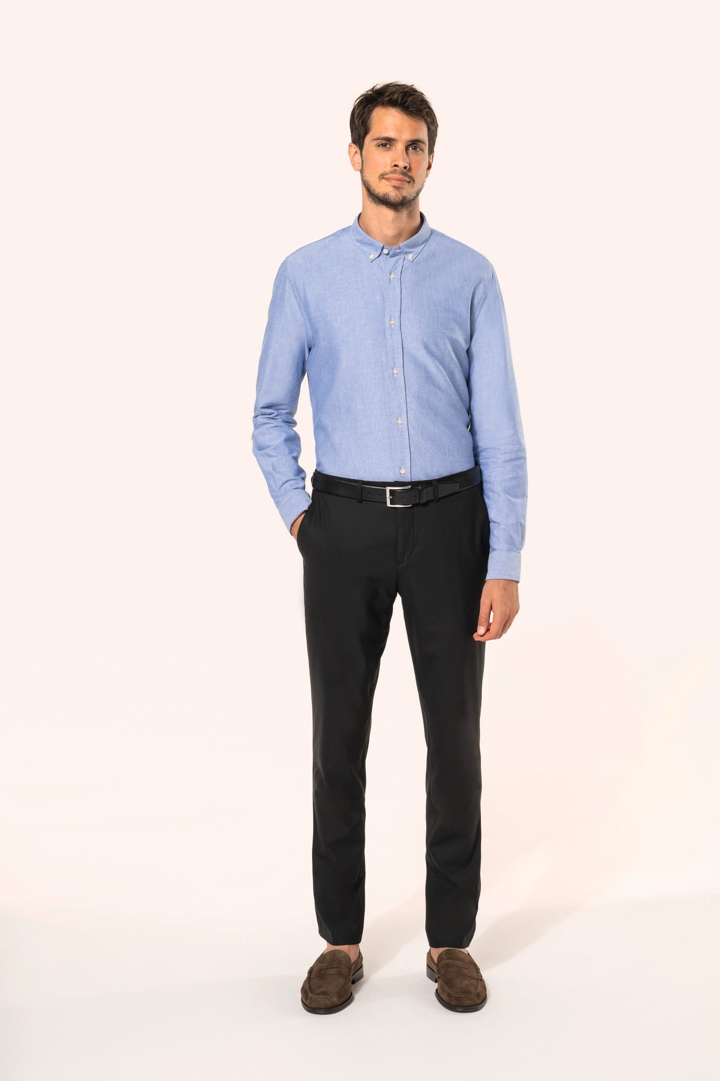 PK503 - Camicia uomo Oxford maniche lunghe