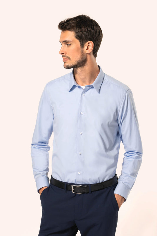 PK504 - Camicia uomo popeline maniche lunghe