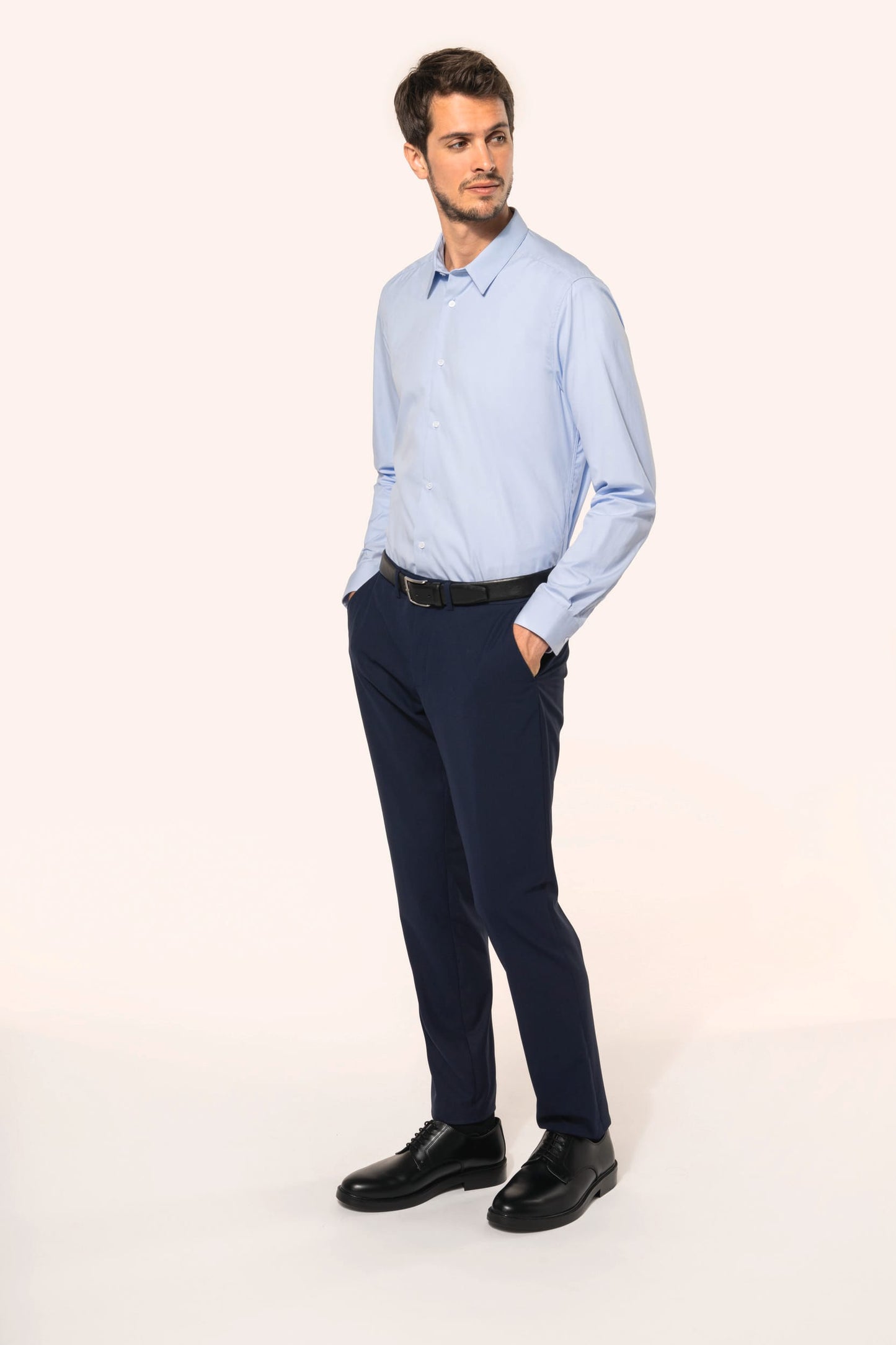 PK504 - Camicia uomo popeline maniche lunghe