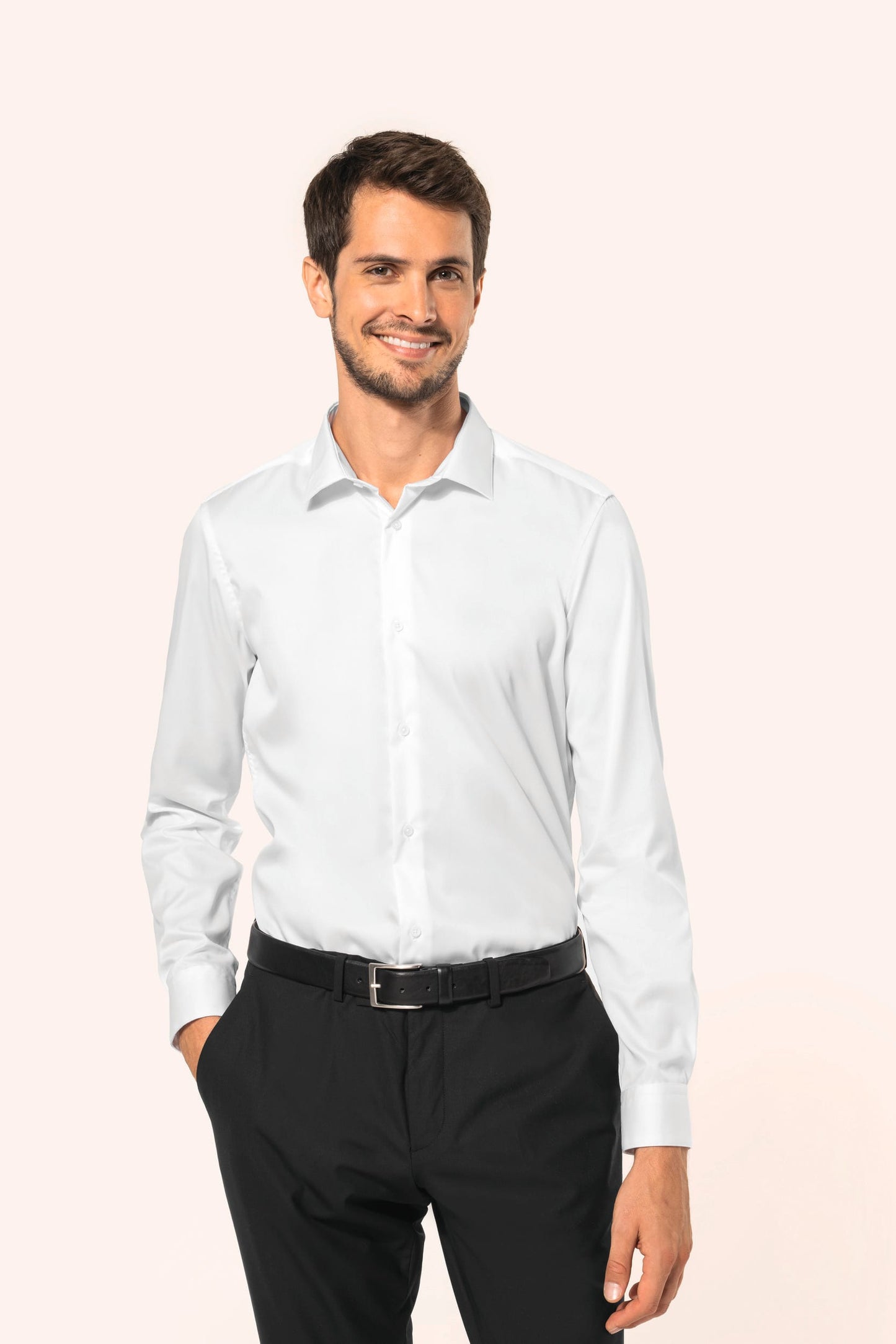 PK506 - Camicia uomo twill maniche lunghe