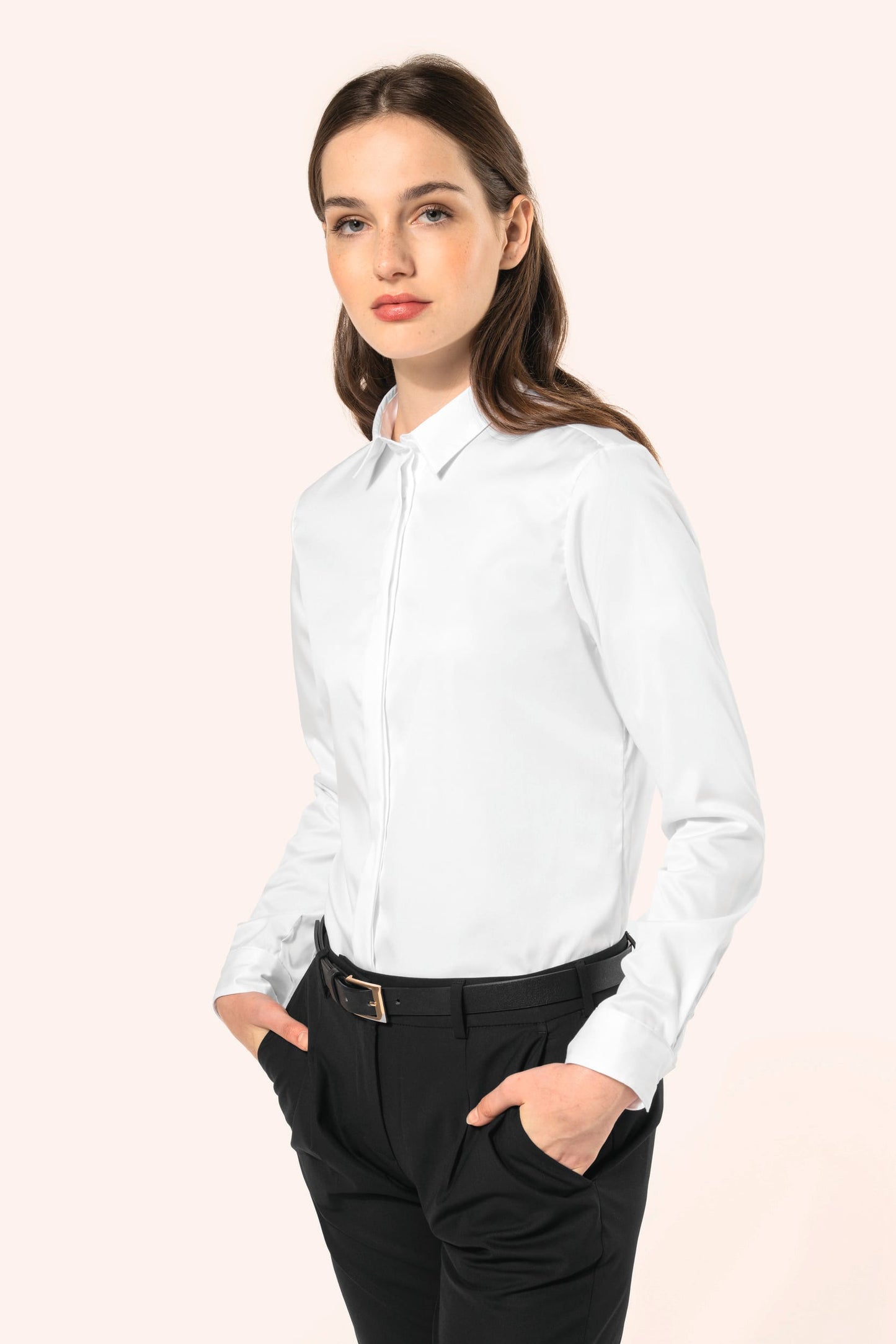 PK507 - Camicia donna twill maniche lunghe