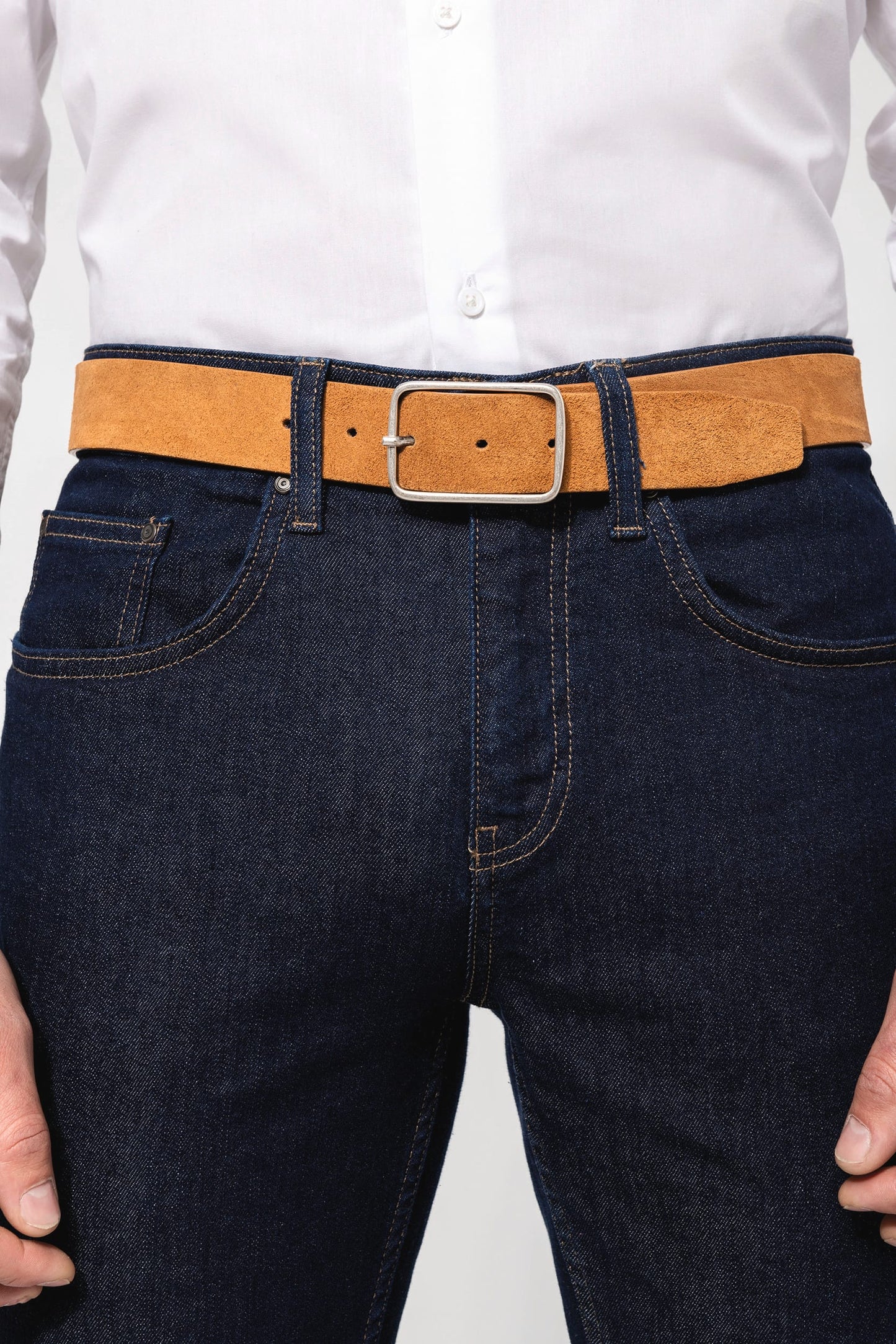 PK822 - Cintura uomo in pelle e velluto