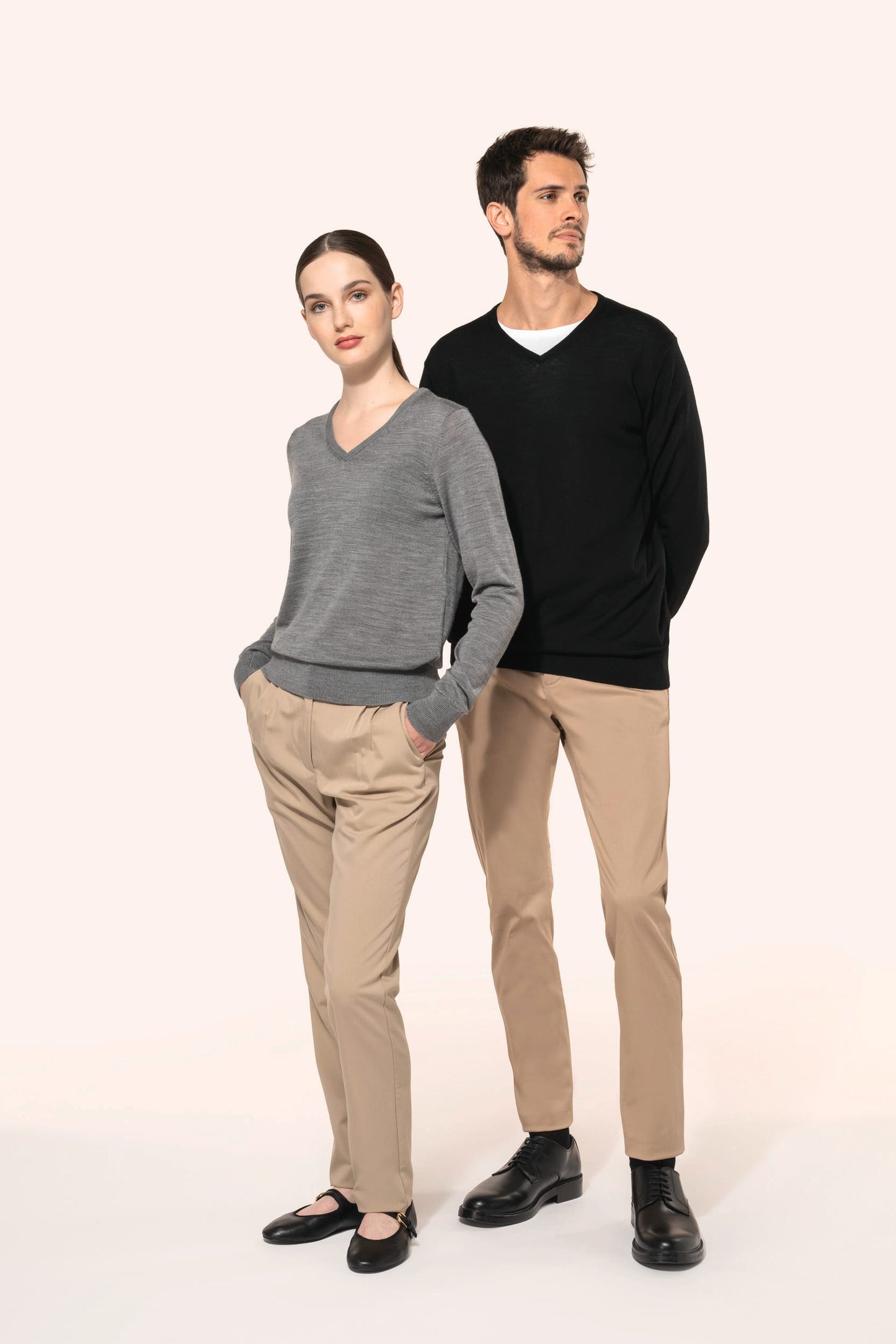 PK910 - Pullover uomo Merino con scollo a V