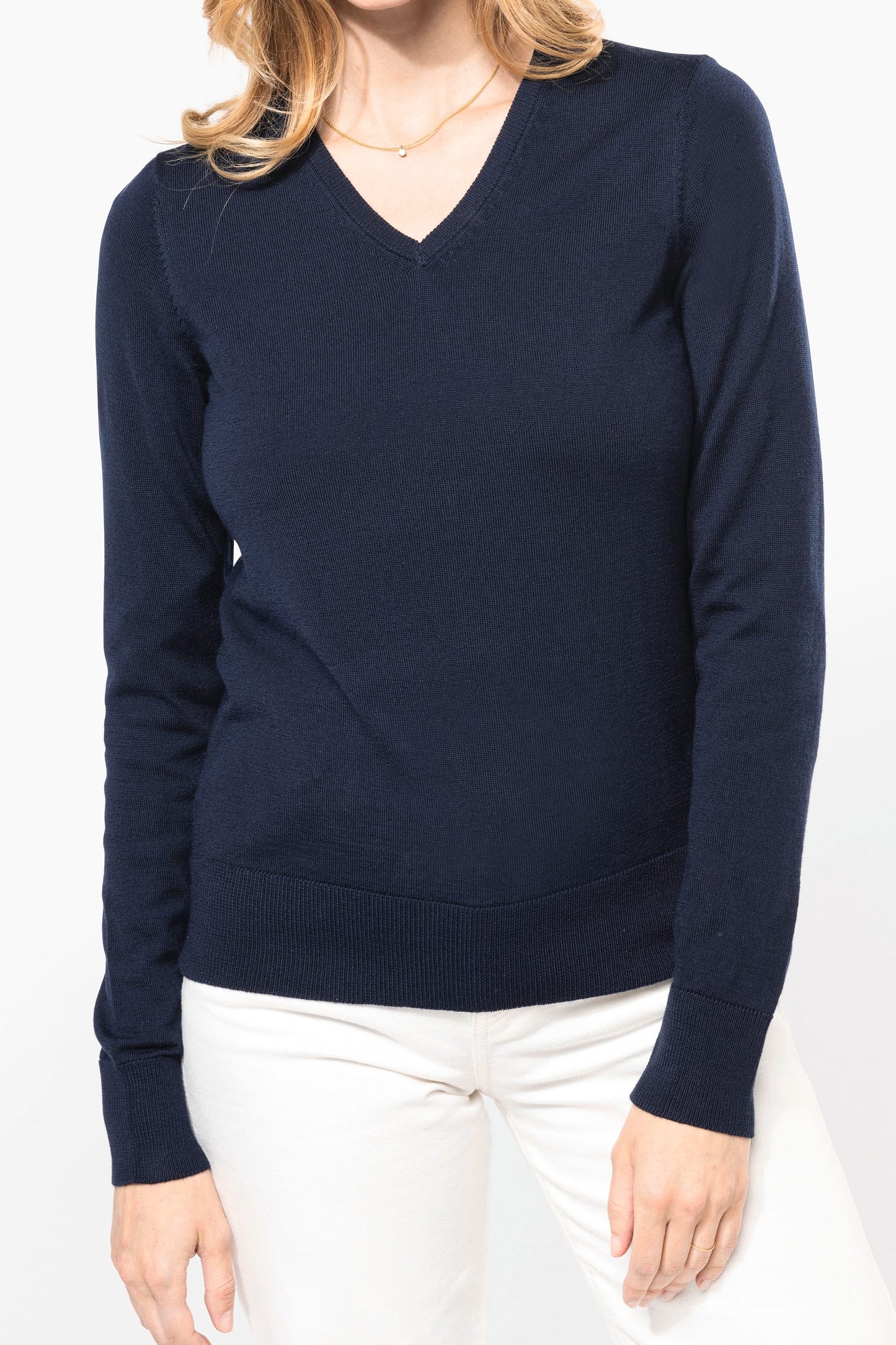 PK911 - Pullover donna Merino con scollo a V