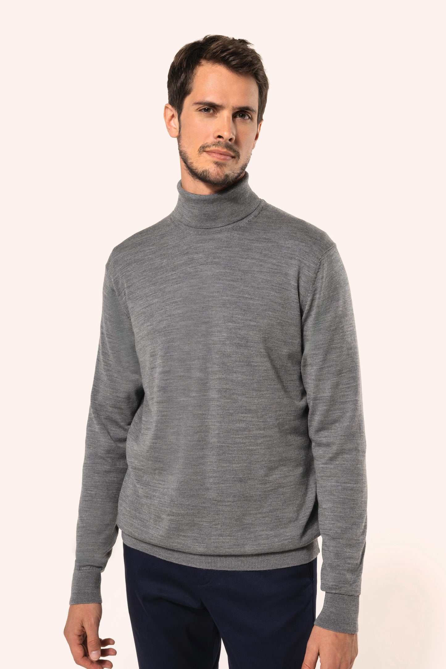 PK912 - Pullover uomo Merino con collo dolcevita