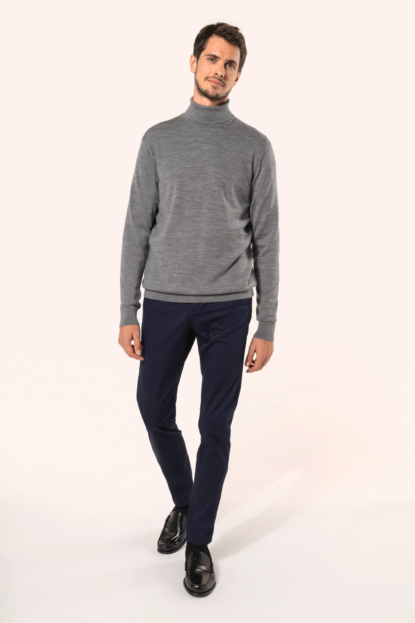 PK912 - Pullover uomo Merino con collo dolcevita