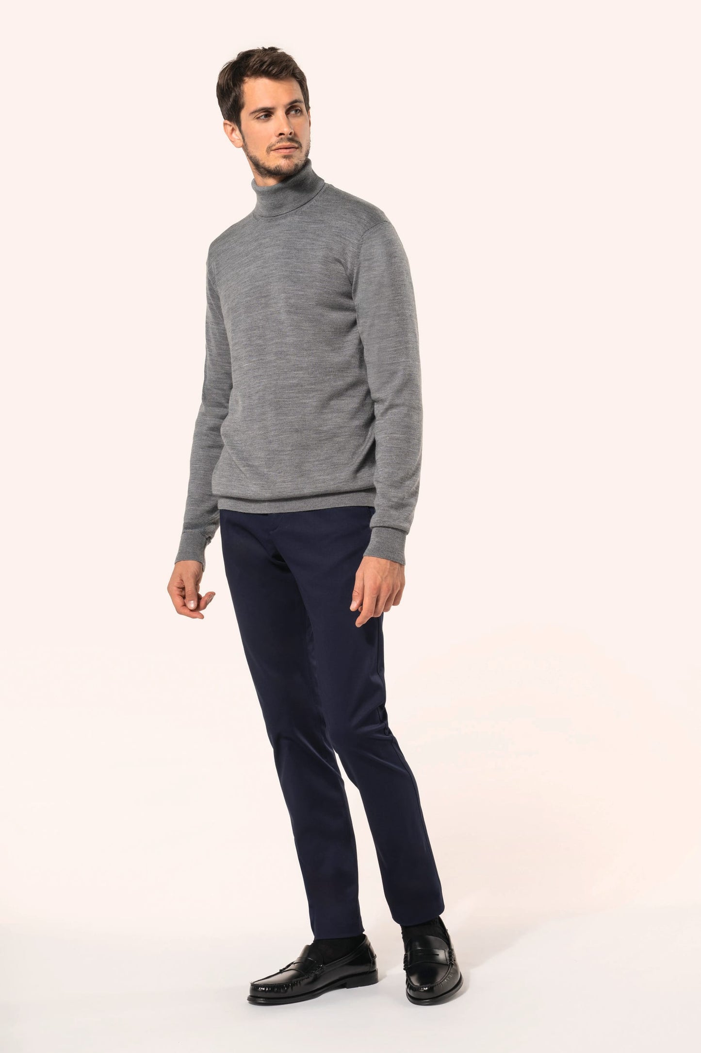 PK912 - Pullover uomo Merino con collo dolcevita
