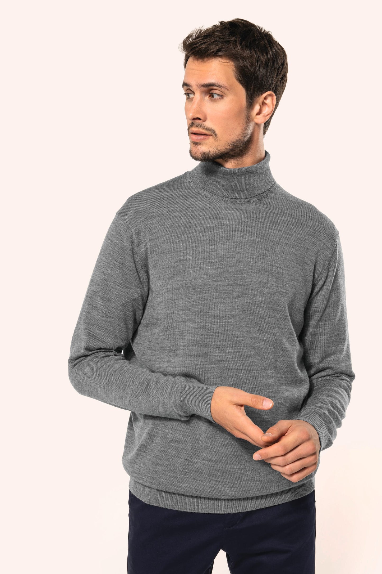 PK912 - Pullover uomo Merino con collo dolcevita