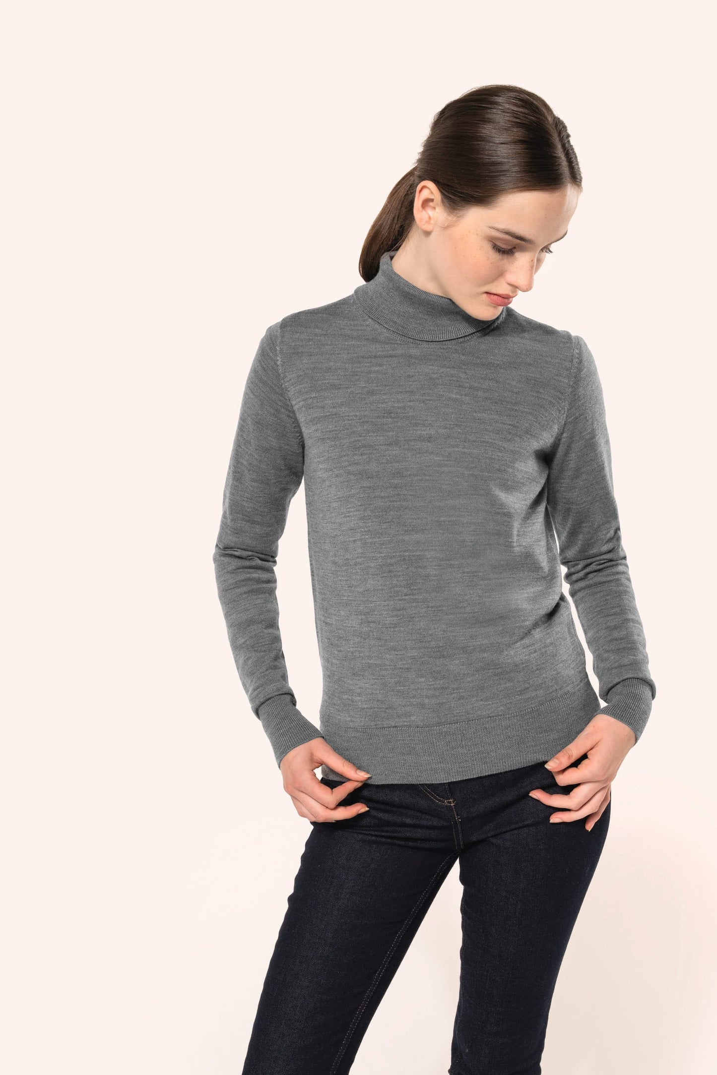 PK913 - Pullover donna Merino con collo dolcevita