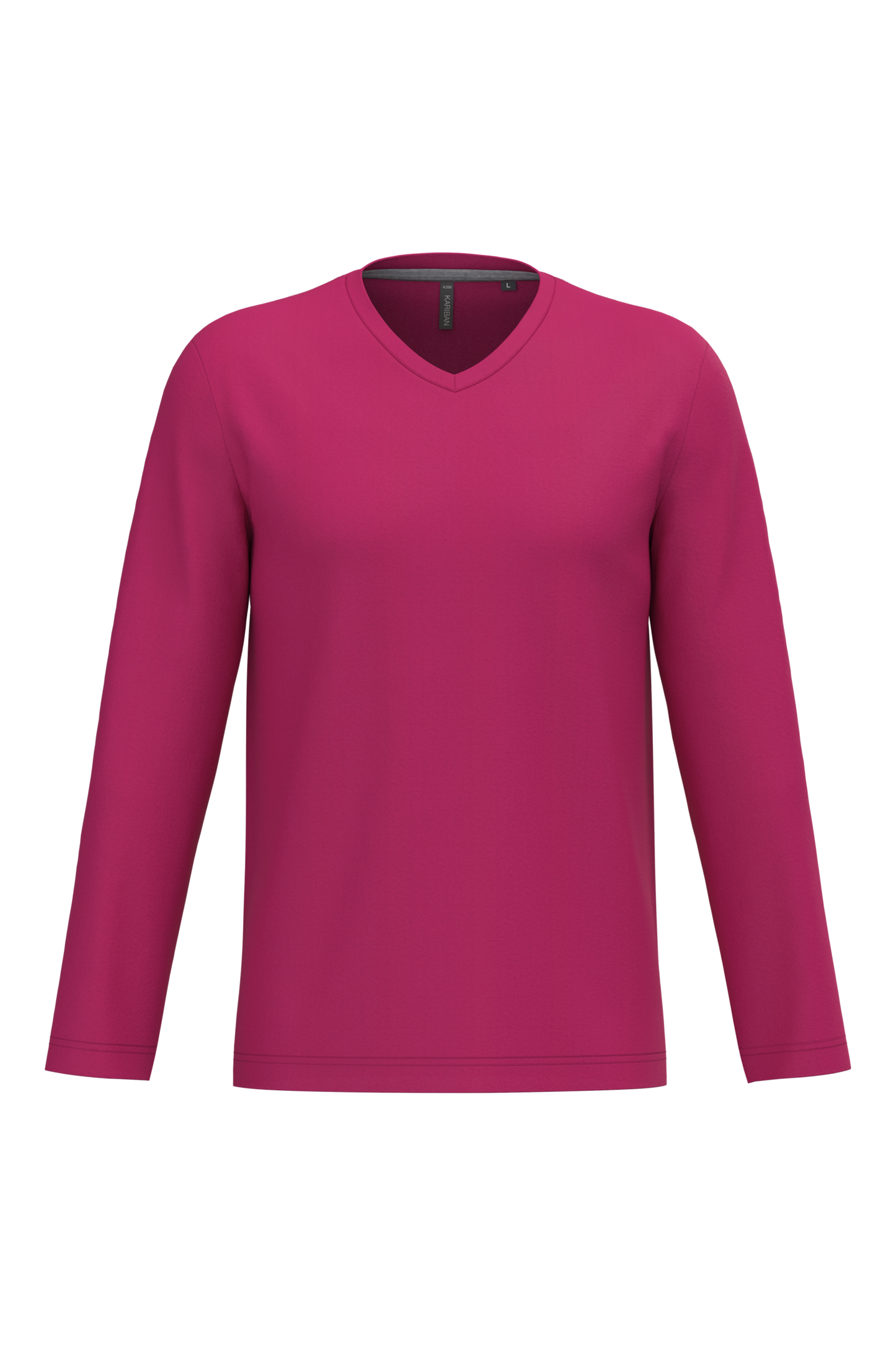 T-shirt uomo manica lunga scollo a V (K358C-taglie-extralarge)