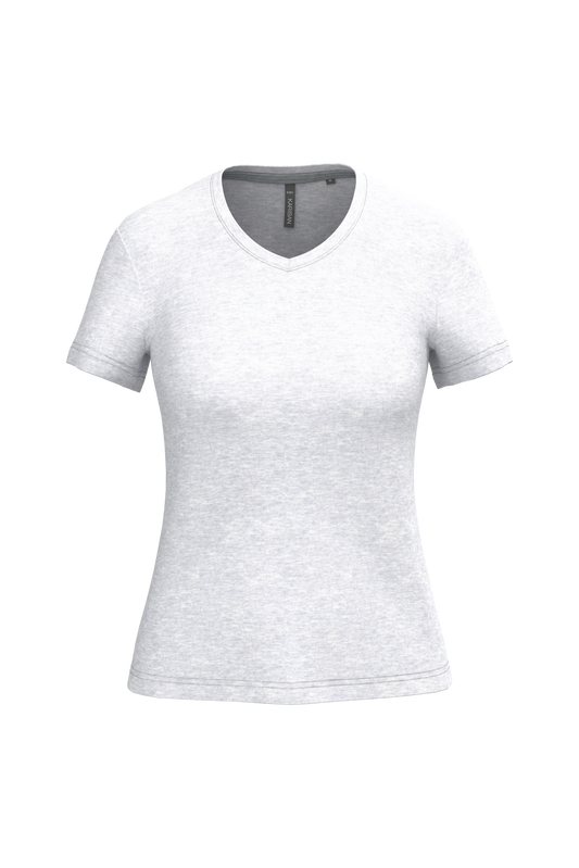 T-shirt donna manica corta scollo a V (K381C-taglie-standard)