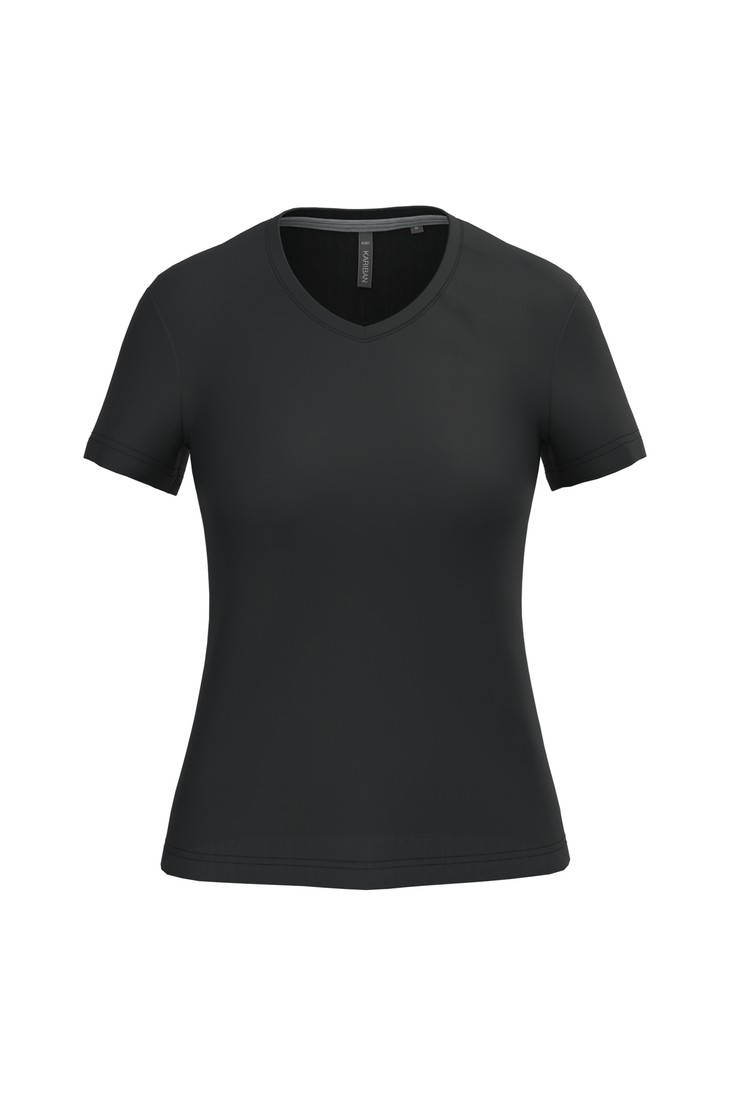 T-shirt donna manica corta scollo a V (K381C-taglie-standard)