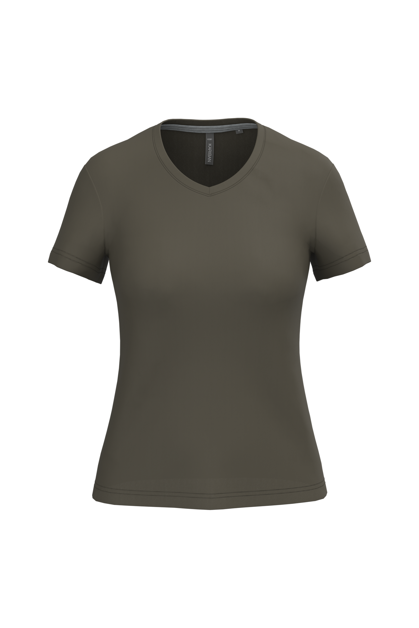T-shirt donna manica corta scollo a V (K381C-taglie-standard)
