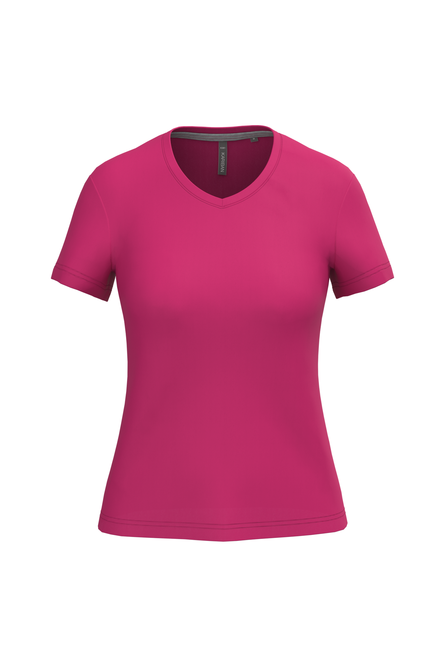 T-shirt donna manica corta scollo a V (K381C-taglie-standard)