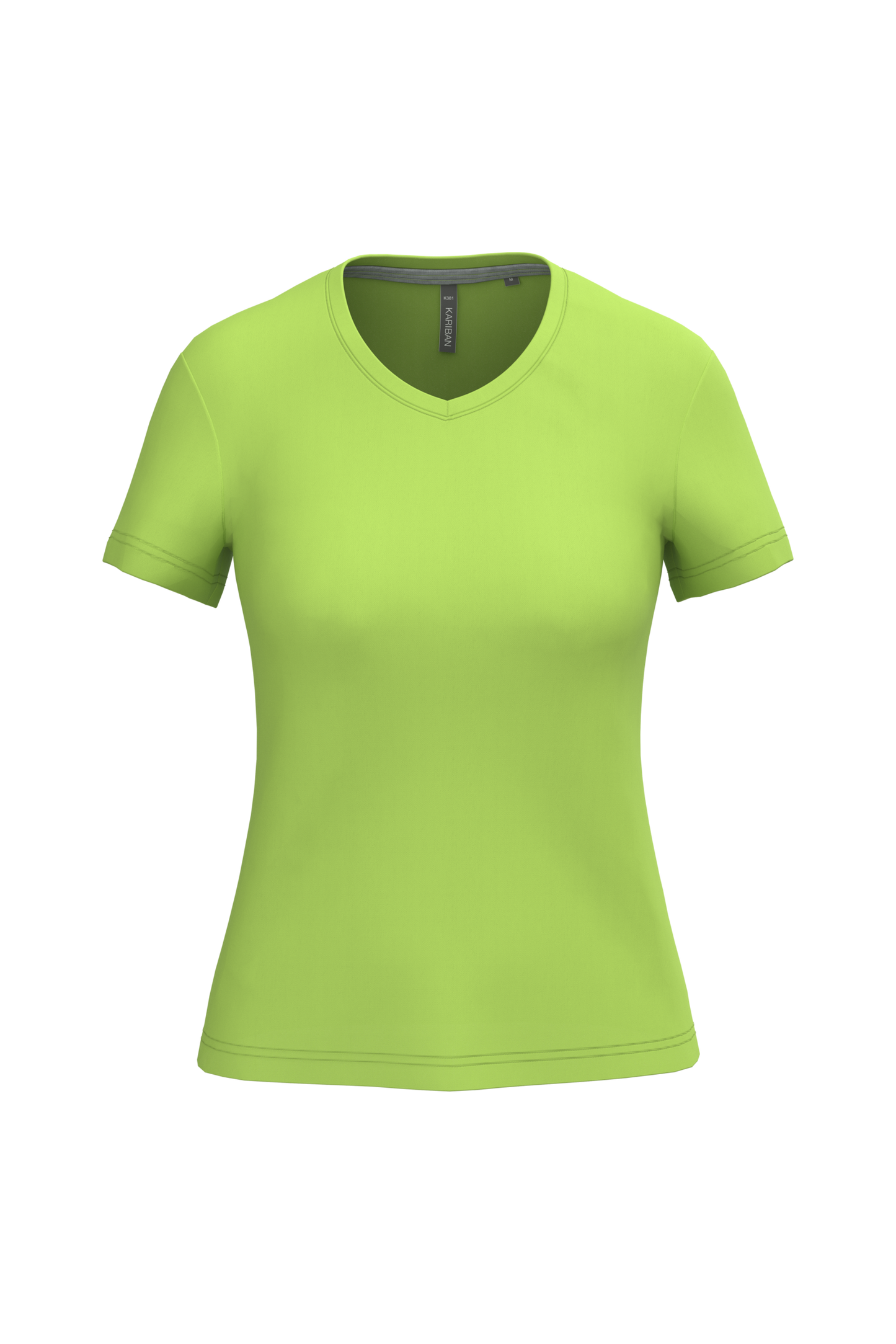 T-shirt donna manica corta scollo a V (K381C-taglie-standard)