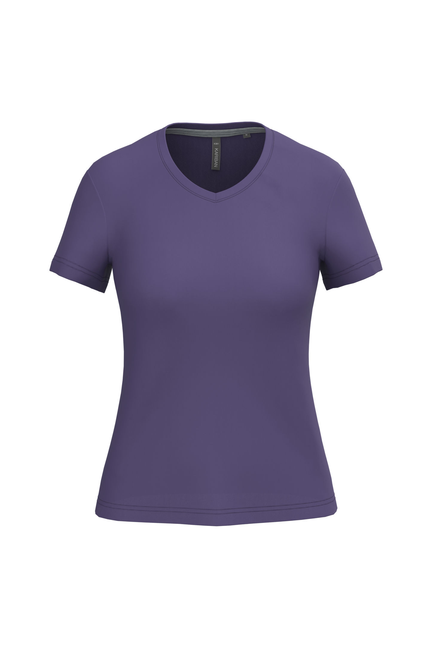 T-shirt donna manica corta scollo a V (K381C-taglie-standard)