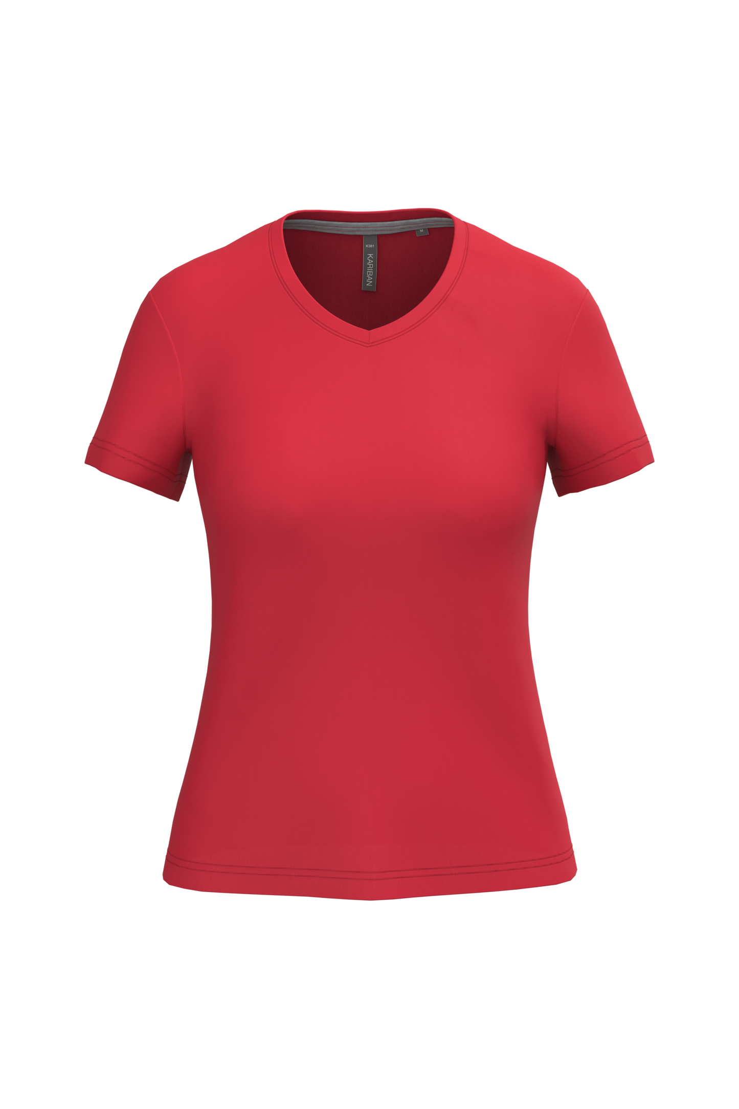 T-shirt donna manica corta scollo a V (K381C-taglie-standard)