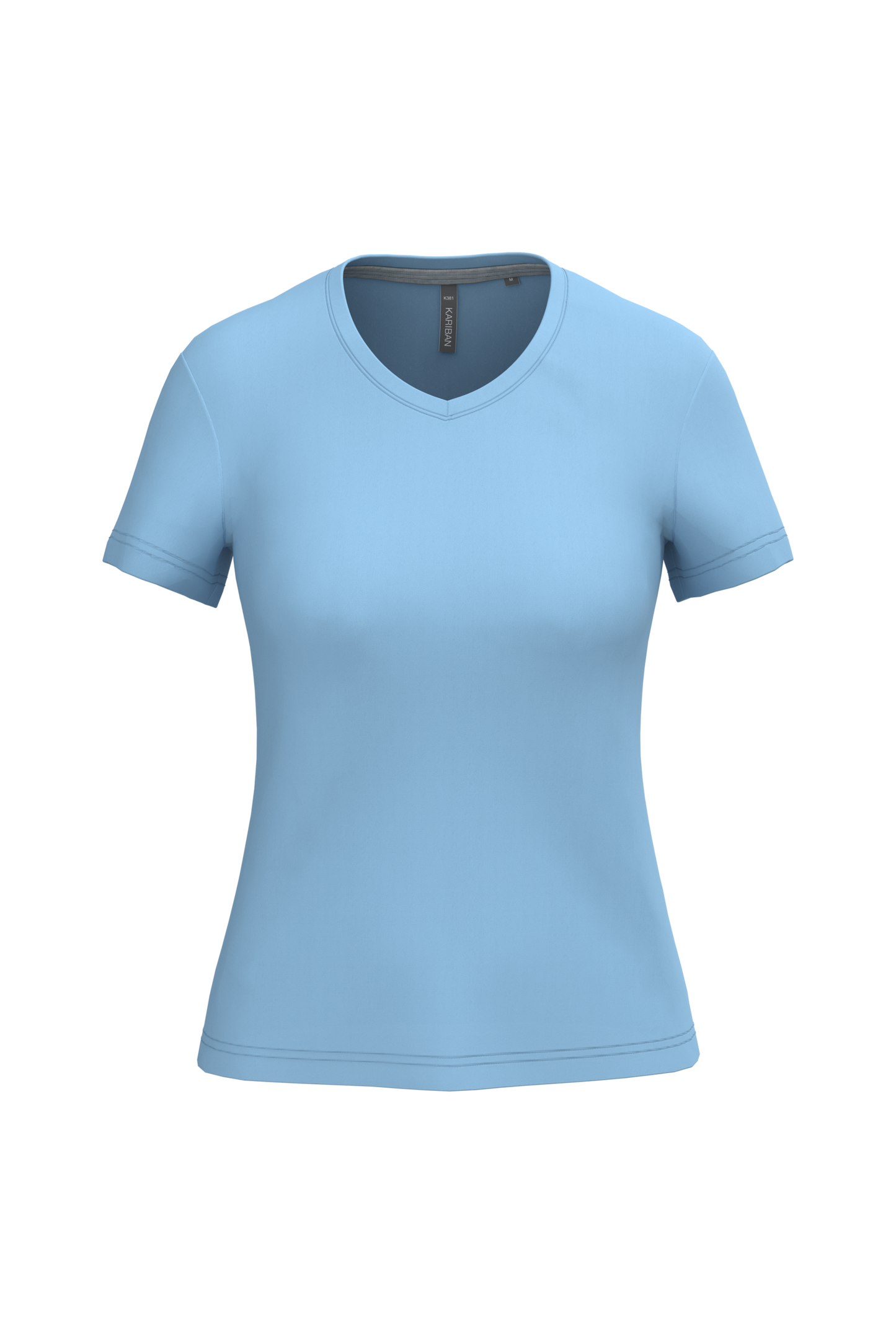 T-shirt donna manica corta scollo a V (K381C-taglie-standard)