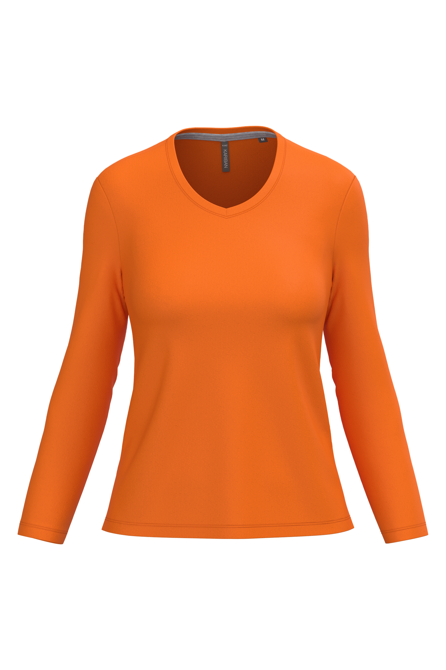 T-shirt donna manica lunga scollo a V (K382C-taglie-standard)