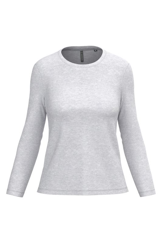 T-shirt donna manica lunga girocollo (K383C-taglie-grandi)