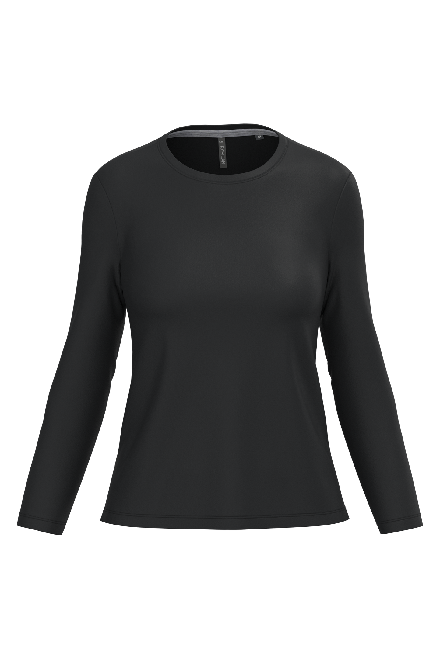 T-shirt donna manica lunga girocollo (K383C-taglie-grandi)