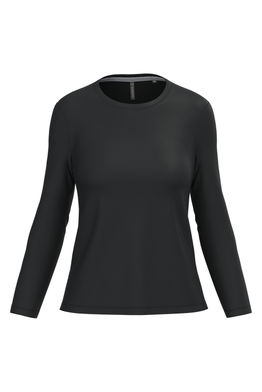 T-shirt donna manica lunga girocollo (K383C-taglie-standard)