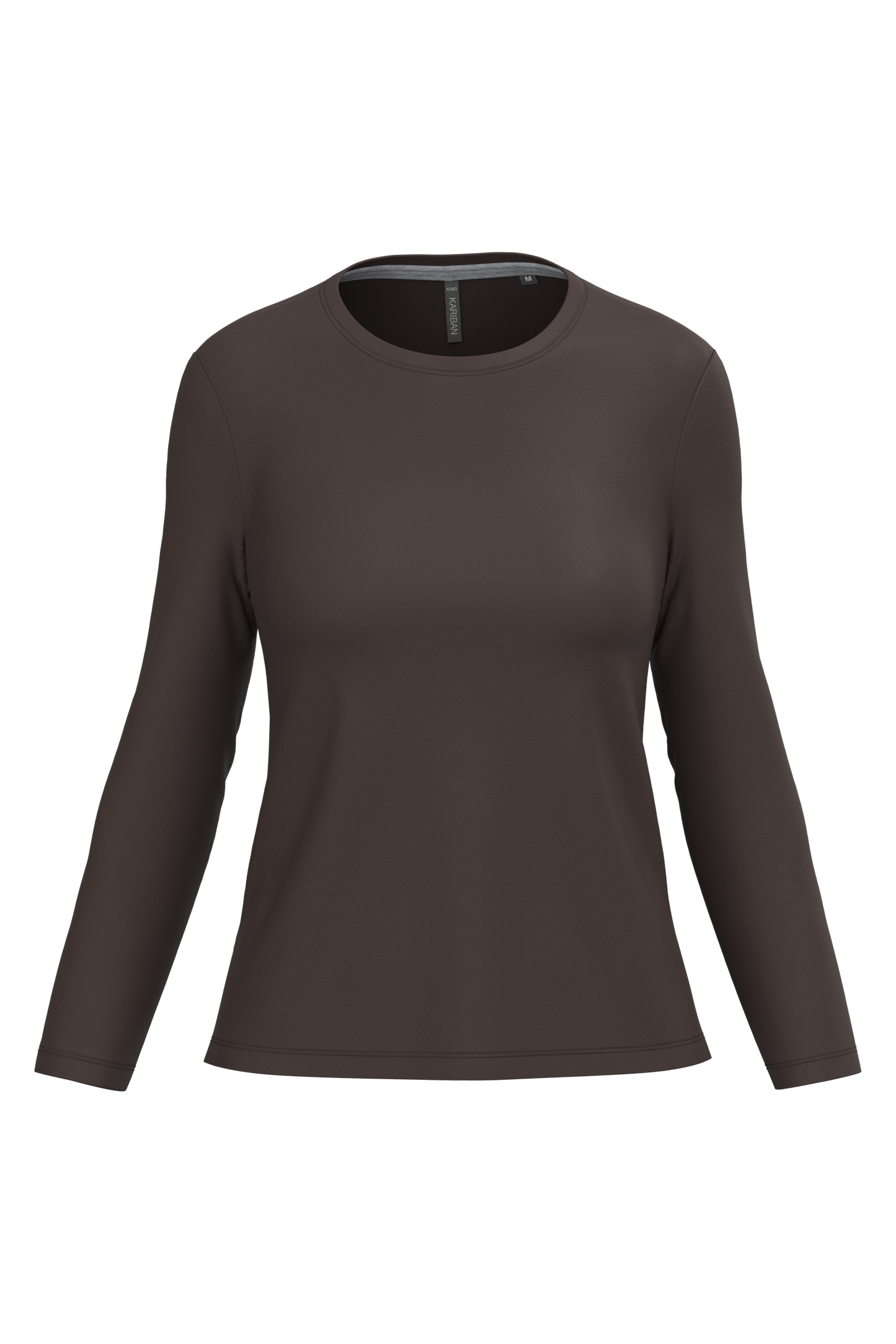 T-shirt donna manica lunga girocollo (K383C-taglie-grandi)