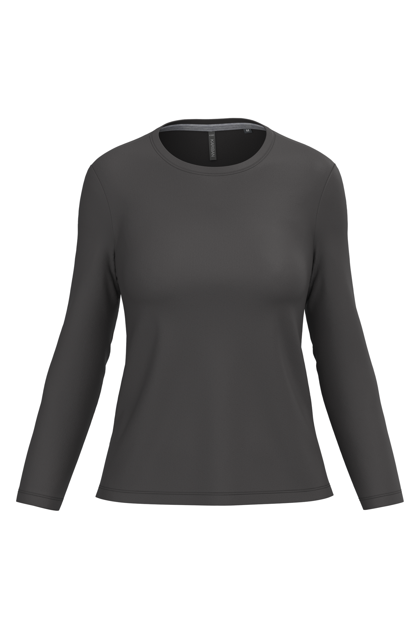 T-shirt donna manica lunga girocollo (K383C-taglie-grandi)