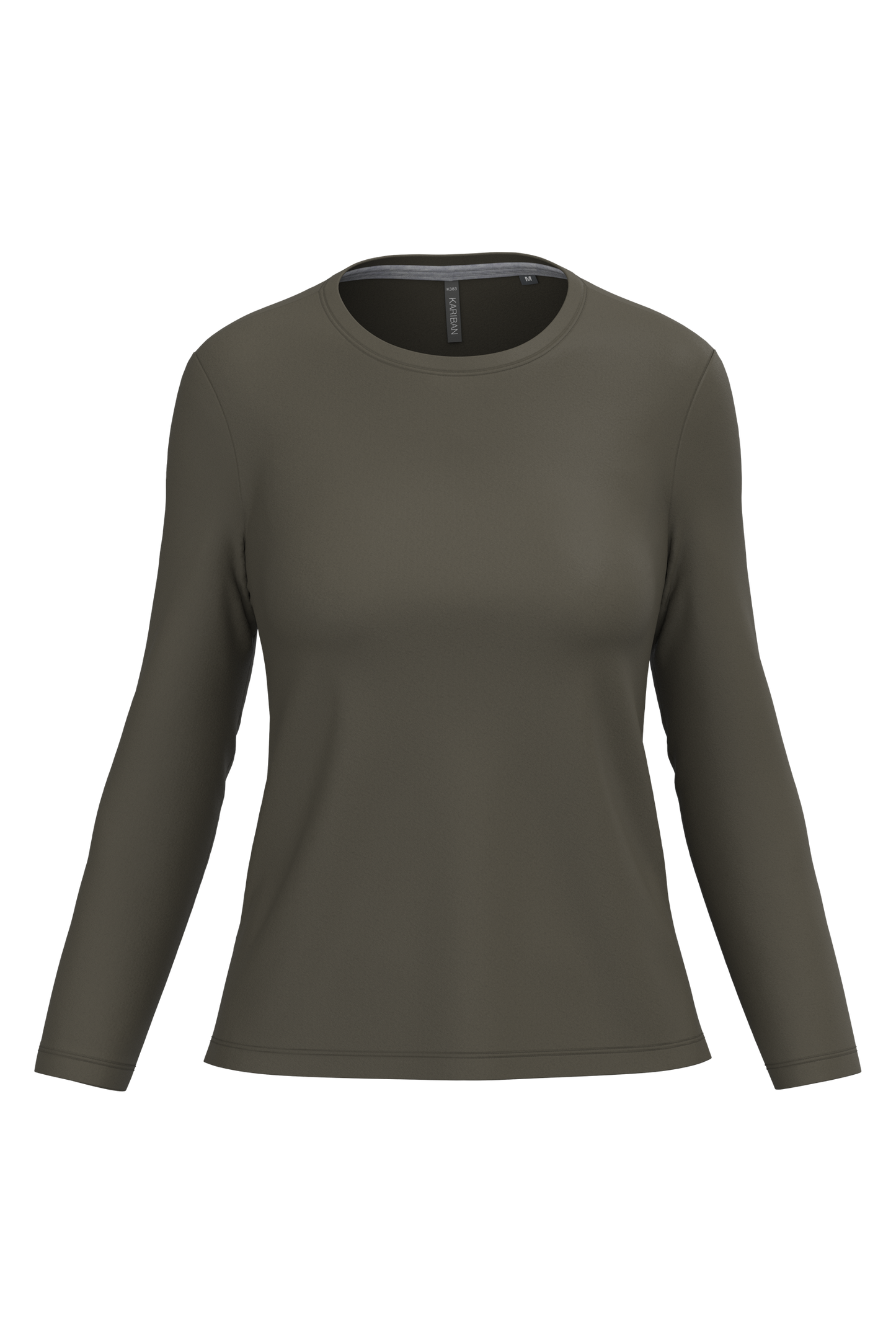 T-shirt donna manica lunga girocollo (K383C-taglie-grandi)