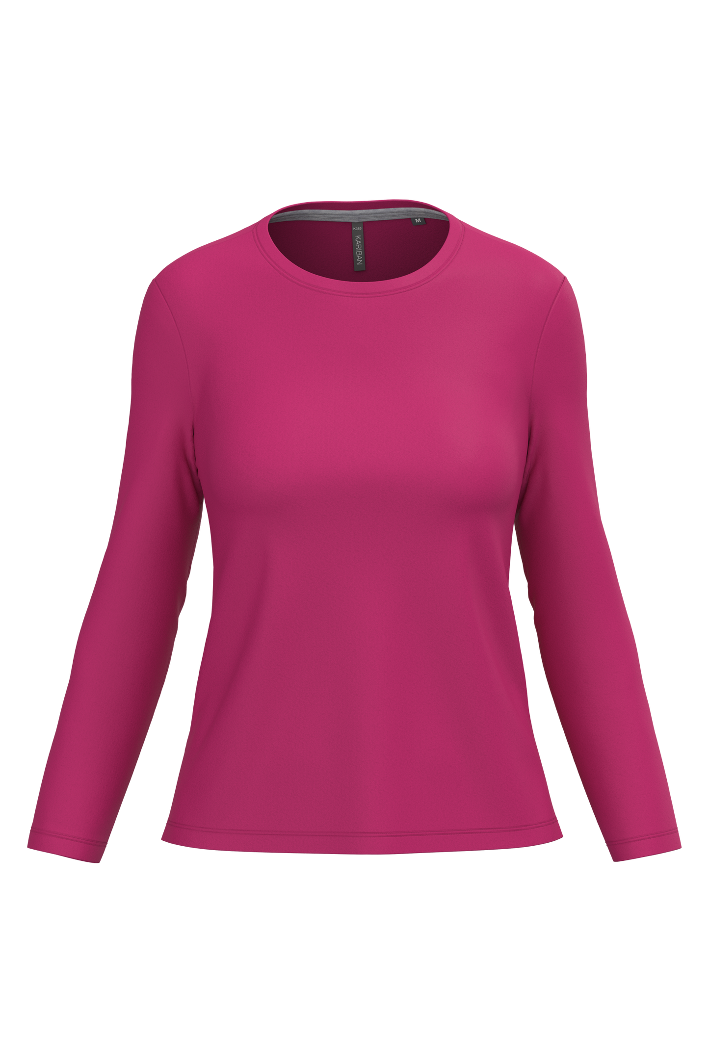 T-shirt donna manica lunga girocollo (K383C-taglie-grandi)