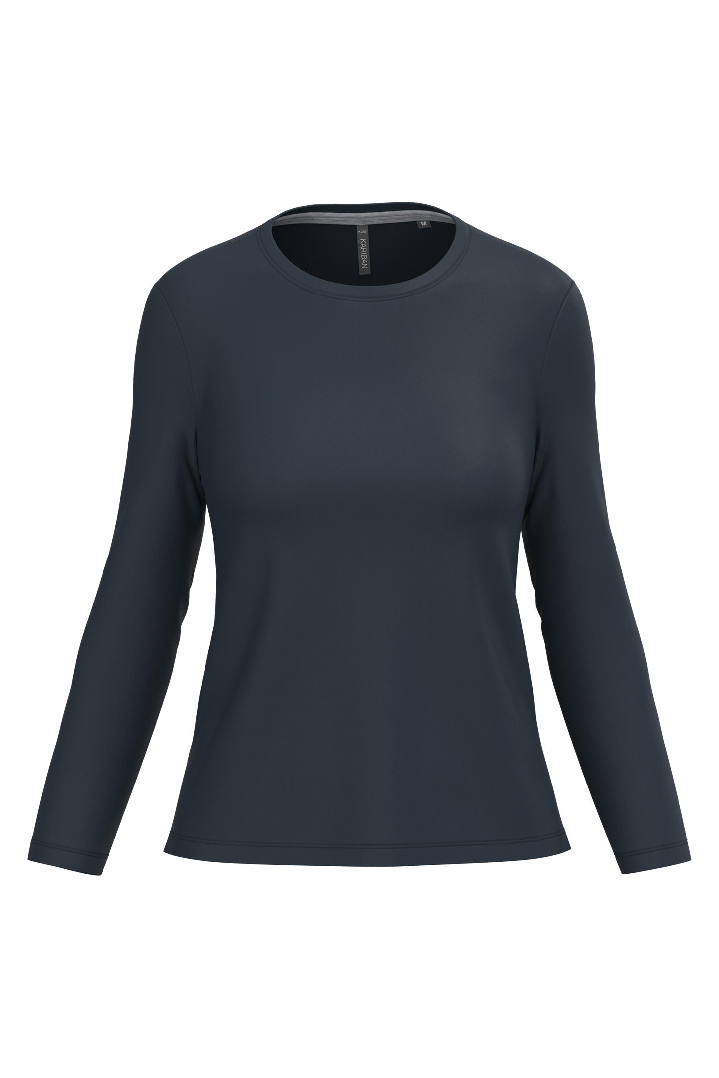 T-shirt donna manica lunga girocollo (K383C-taglie-grandi)