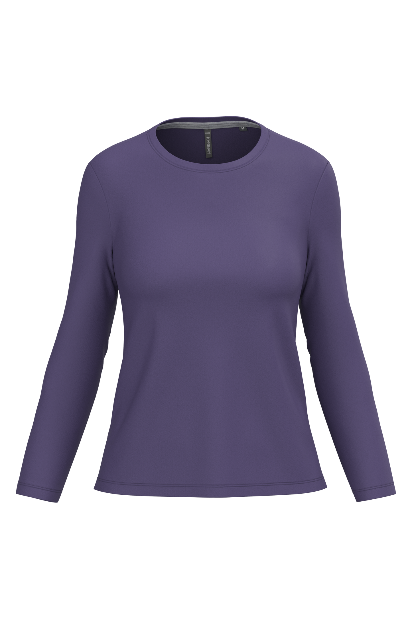 T-shirt donna manica lunga girocollo (K383C-taglie-grandi)