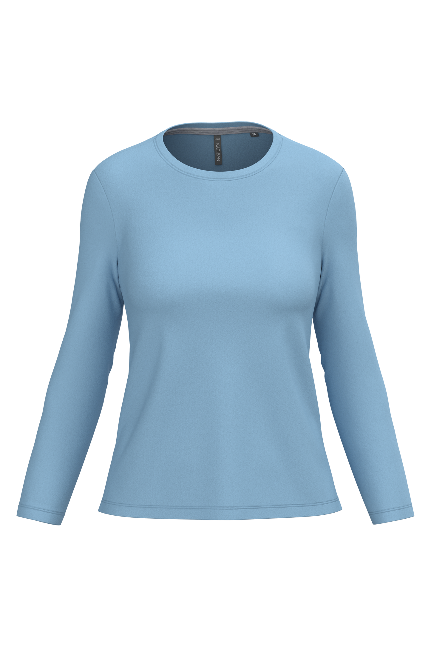 T-shirt donna manica lunga girocollo (K383C-taglie-grandi)